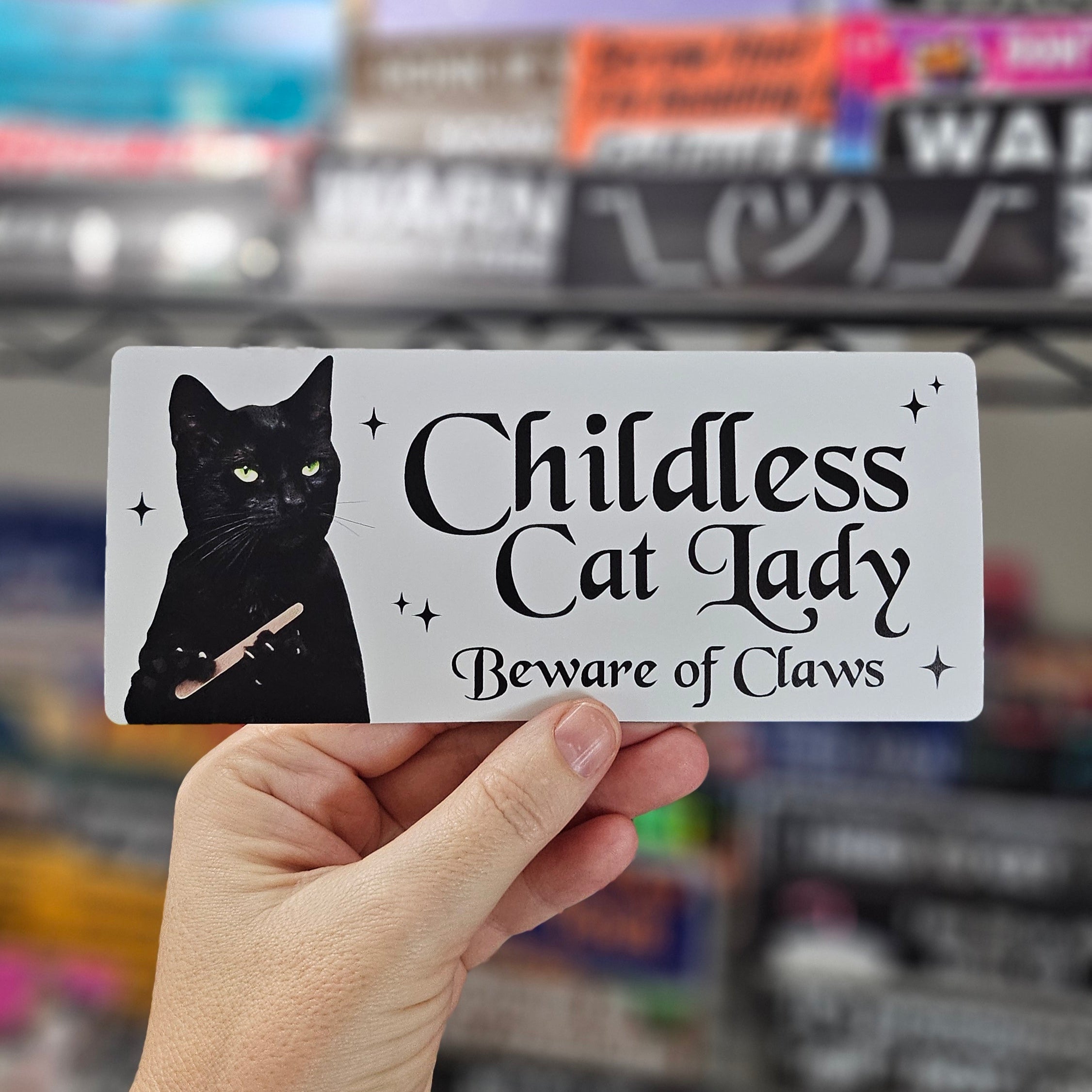 Childless Cat Lady 9" Funny Bumper Sticker