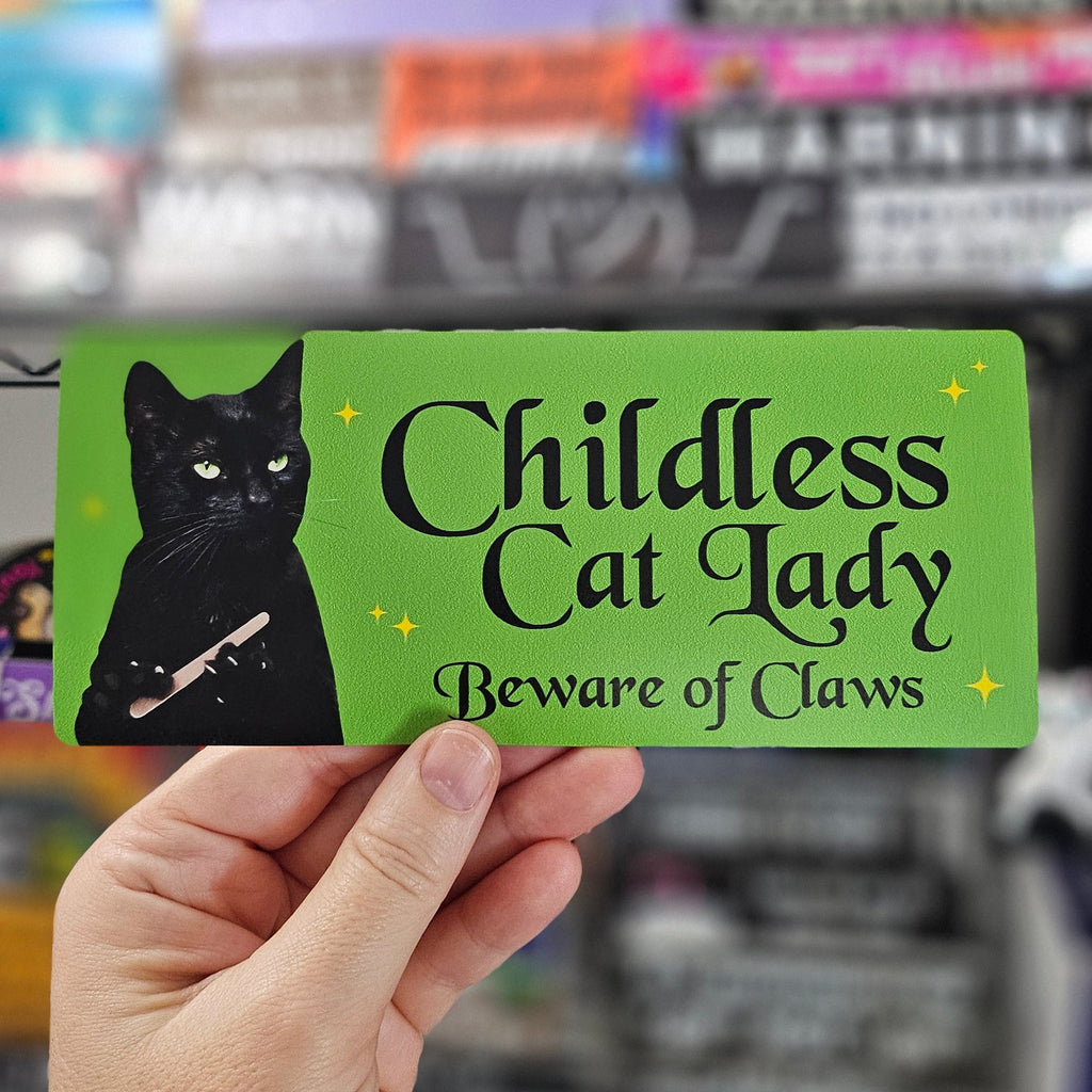 Childless Cat Lady 9" Funny Bumper Sticker