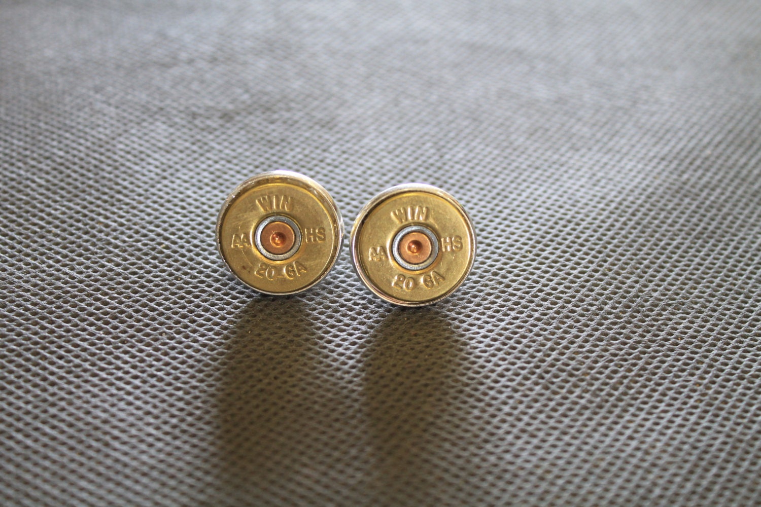 20 Gauge Shotgun Shell Head Cuff Links; Shooting Sports Jewelry; Shotgun Shell Jewelry; Shotgun Shell Cuff Links