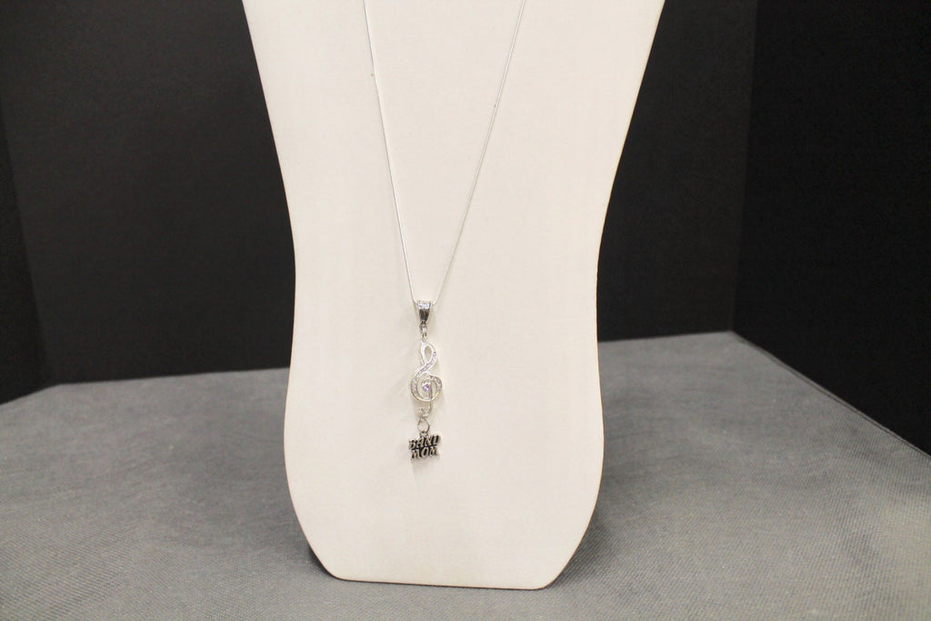Band Mom Pendant on Silver Chain, Band Mom Necklace, Gift For Mom, Gift For Her, Valentines Gift, Proud Mom; Girlfriend Gift; Music