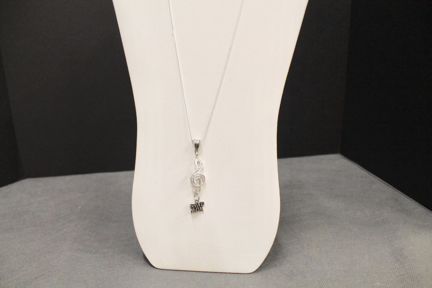 Band Mom Pendant on Silver Chain, Band Mom Necklace, Gift For Mom, Gift For Her, Valentines Gift, Proud Mom; Girlfriend Gift; Music