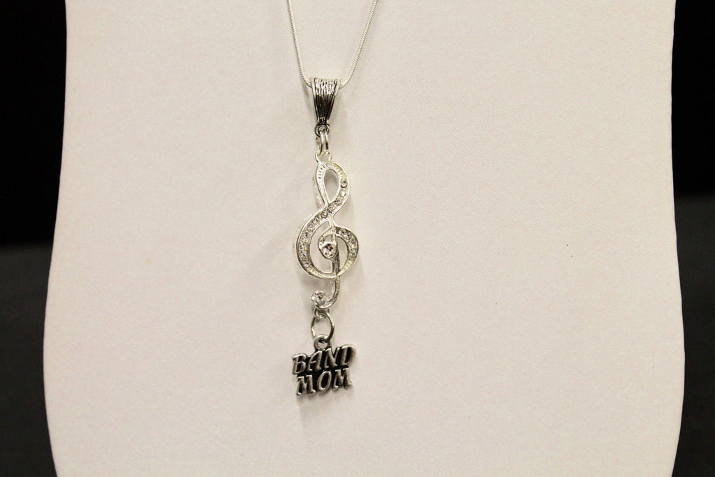 Band Mom Pendant on Silver Chain, Band Mom Necklace, Gift For Mom, Gift For Her, Valentines Gift, Proud Mom; Girlfriend Gift; Music
