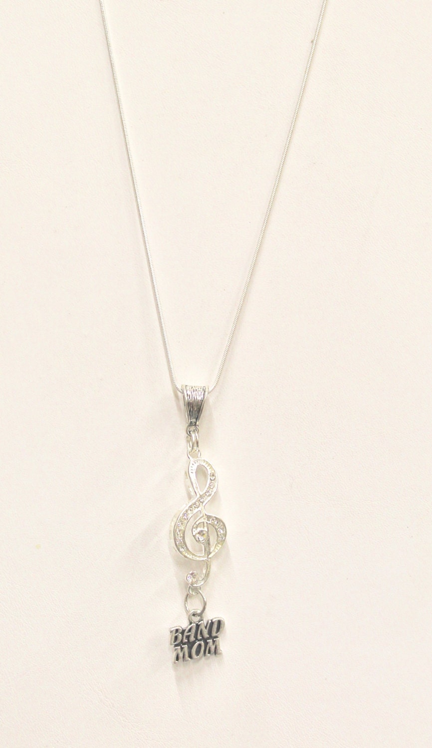 Band Mom Pendant on Silver Chain, Band Mom Necklace, Gift For Mom, Gift For Her, Valentines Gift, Proud Mom; Girlfriend Gift; Music