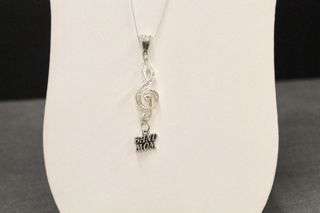 Band Mom Pendant on Silver Chain, Band Mom Necklace, Gift For Mom, Gift For Her, Valentines Gift, Proud Mom; Girlfriend Gift; Music