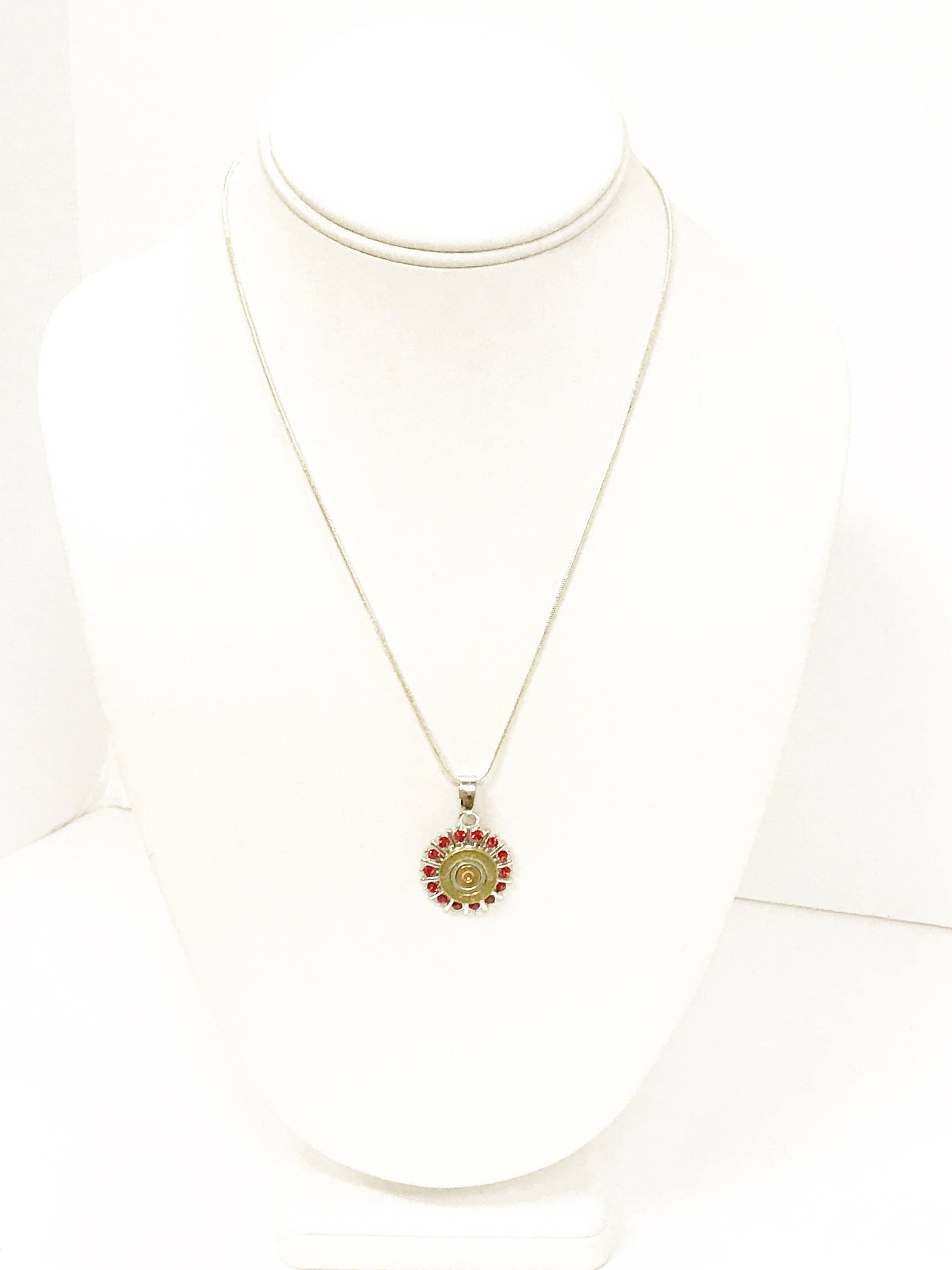 Red Crystal 410 Shotgun Shell Necklace, Southwestern Style Jewelry Gift for Her, Country Western Jewelry, Shooting Sports Gifts Jewelry