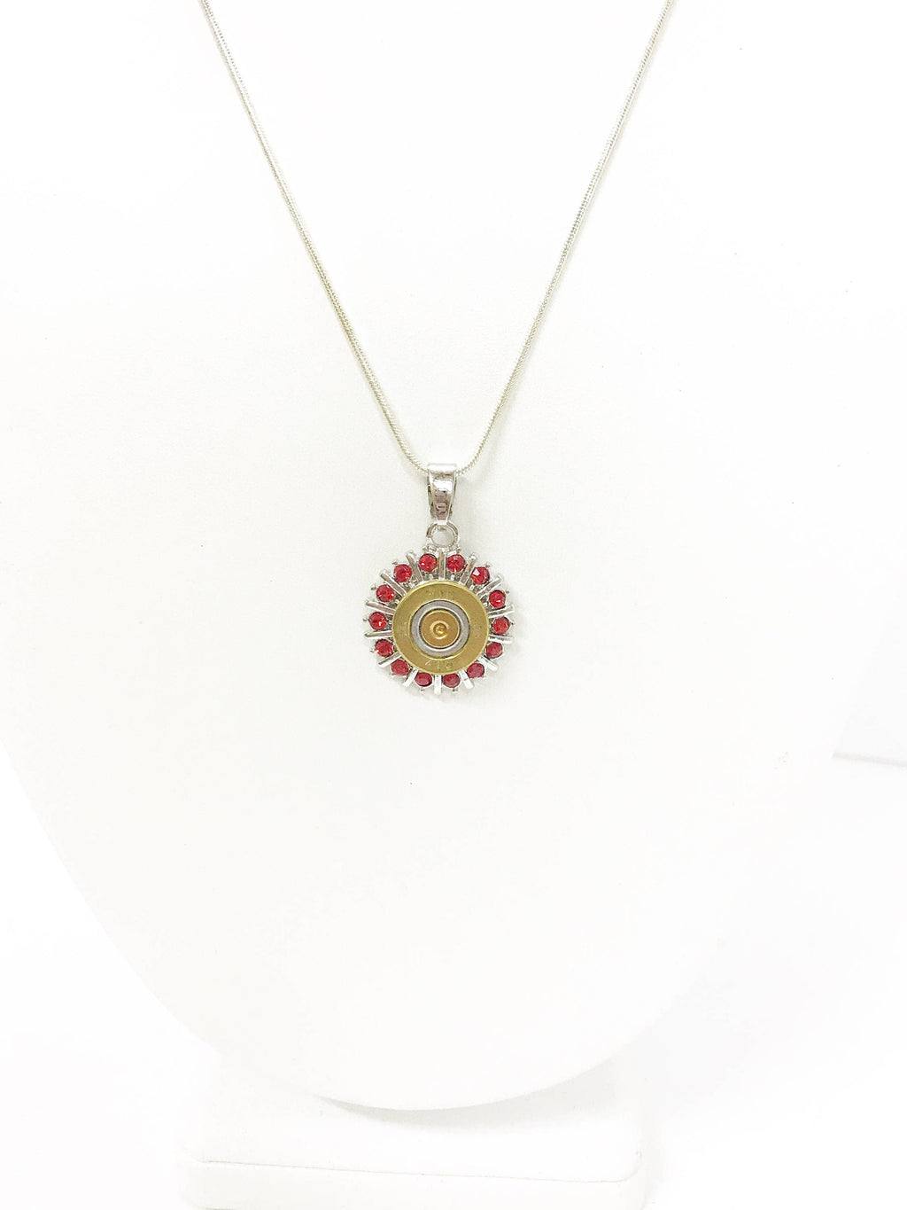 Red Crystal 410 Shotgun Shell Necklace, Southwestern Style Jewelry Gift for Her, Country Western Jewelry, Shooting Sports Gifts Jewelry