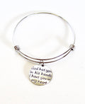God Has You In His Hands I Have You In My Heart Expanding Bangle Charm Bracelet, Graduation Gift For Her, Girlfriend Gift, Wife Jewelry Gift