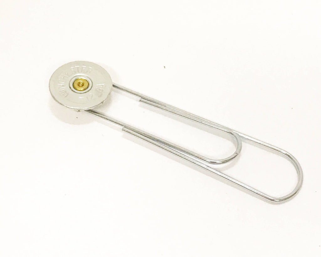 12 Gauge Shotgun Shell Paper Clip Bookmark, Planner Bookmark Gift for Her, Shooting Sports Graduation Gift for Him, Executive Desk Accessory