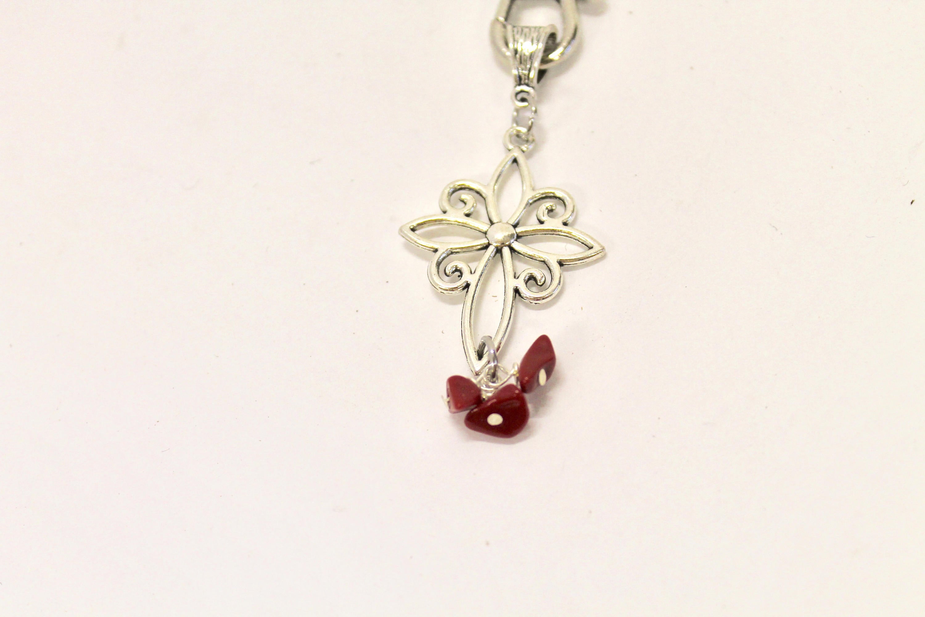 Cross and Blood Red Drops Stone Keychain, Graduation Gift,  New Car Gift, Gift For Her, Blood of Christ Keychain Gift,  Baptism Gift