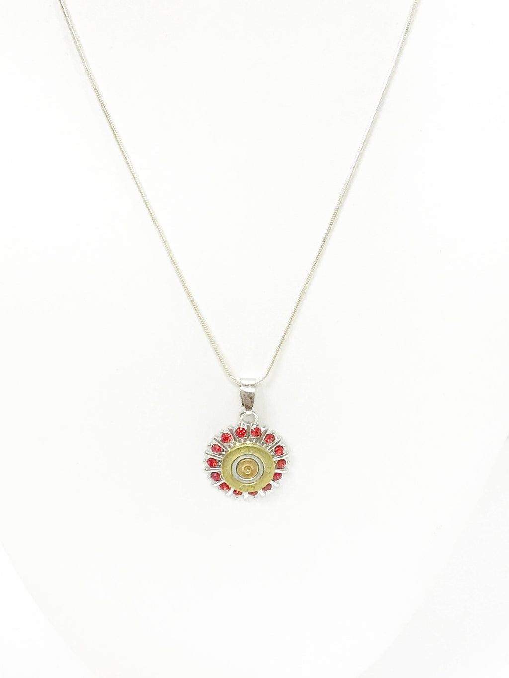 Red Crystal 410 Shotgun Shell Necklace, Southwestern Style Jewelry Gift for Her, Country Western Jewelry, Shooting Sports Gifts Jewelry