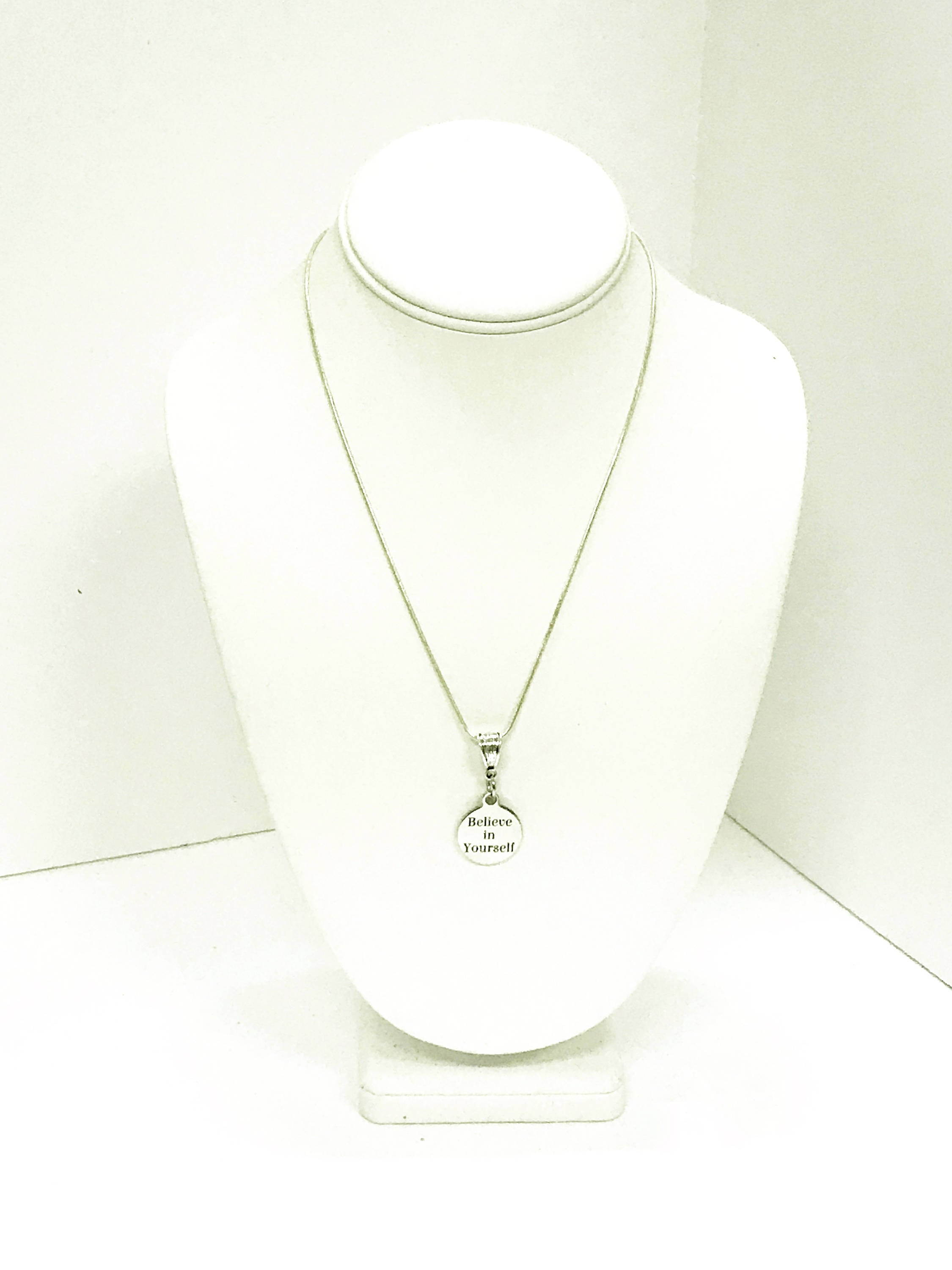 Believe In Yourself Pendant Necklace, Encouragement Necklace, Daughter Jewelry Gift, Motivational Jewelry, Mindfulness Yoga Jewelry For Her