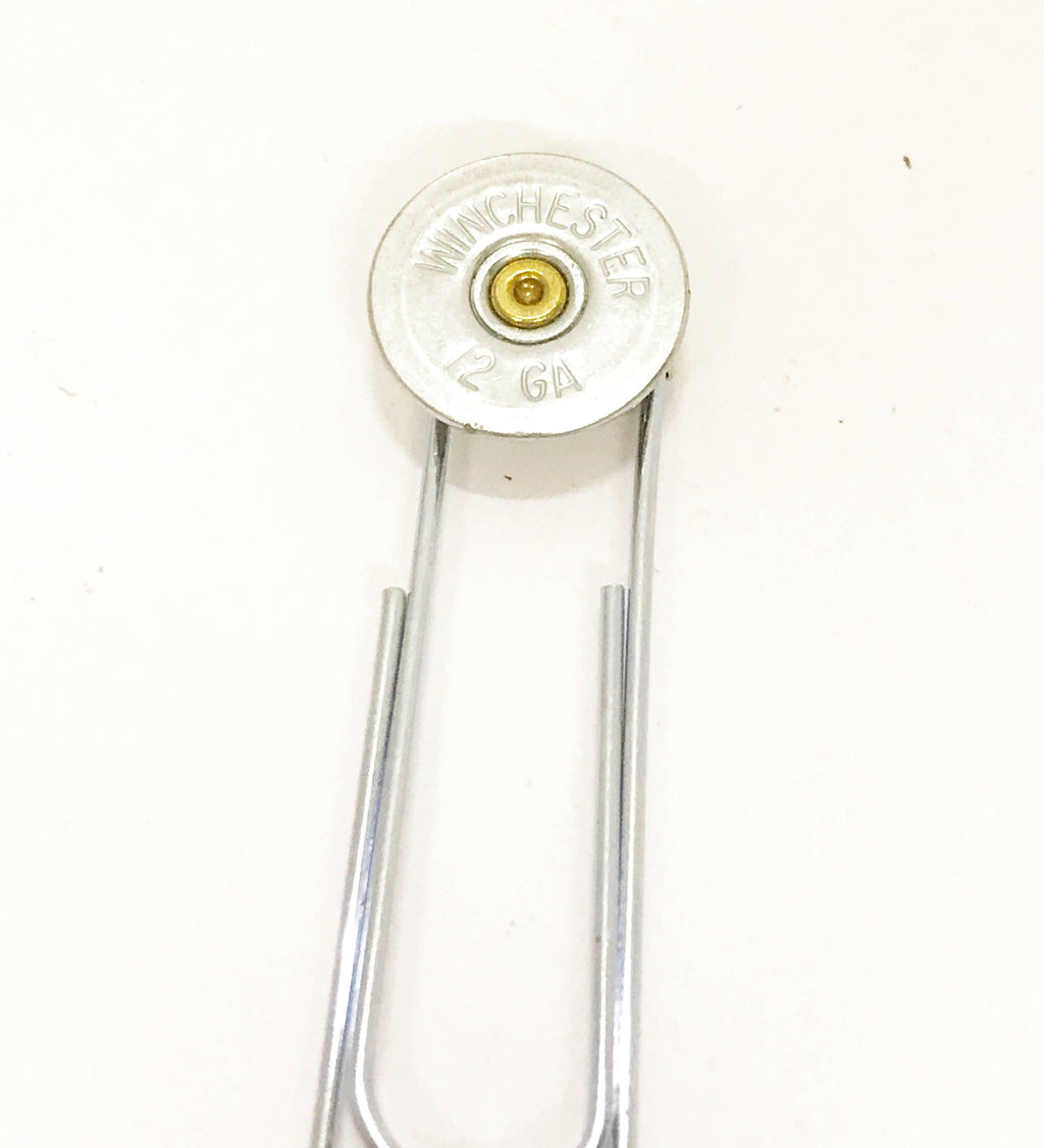 12 Gauge Shotgun Shell Paper Clip Bookmark, Planner Bookmark Gift for Her, Shooting Sports Graduation Gift for Him, Executive Desk Accessory