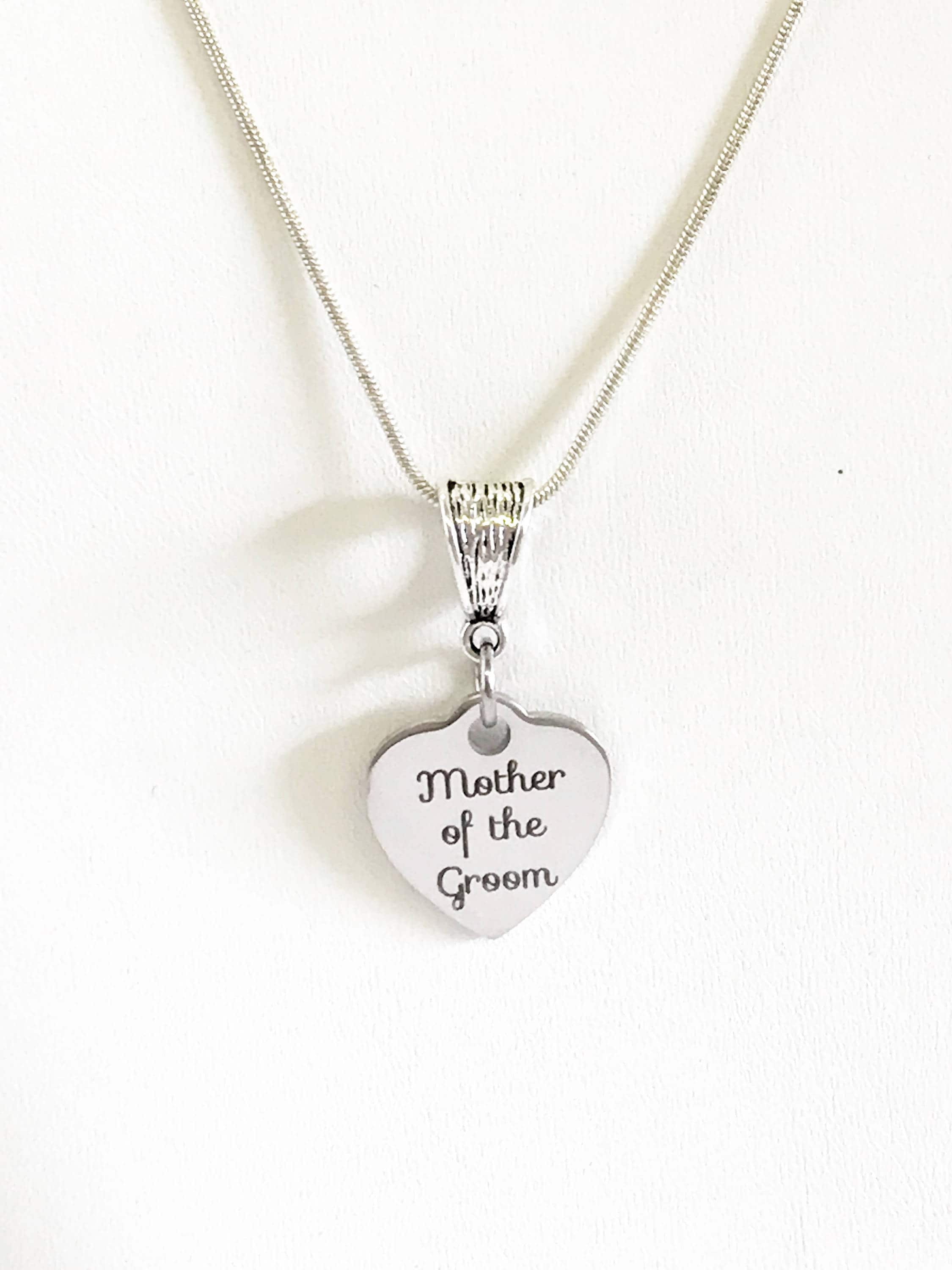 Mother Of The Groom Necklace, Engraved Pendant Necklace, Gift For Mother In Law, Wedding Jewelry, Gift For Fiance's Mother, Mother In Love