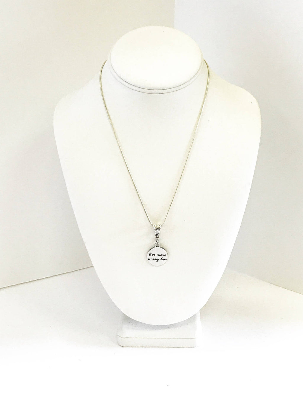 Live More Worry Less Pendant Necklace, Mindfulness Meditation Jewelry, Motivational Jewelry Gift For Her, Daughter Jewelry, Encouragement