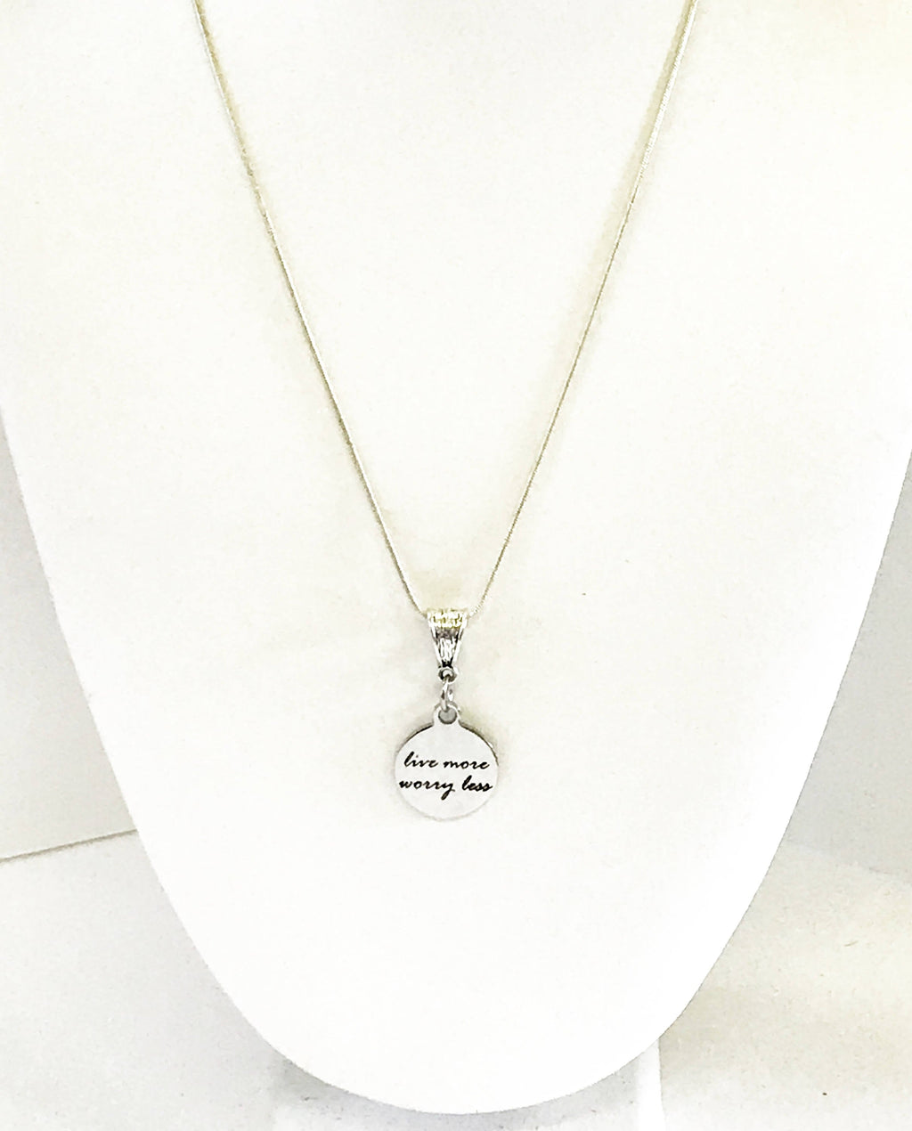 Live More Worry Less Pendant Necklace, Mindfulness Meditation Jewelry, Motivational Jewelry Gift For Her, Daughter Jewelry, Encouragement