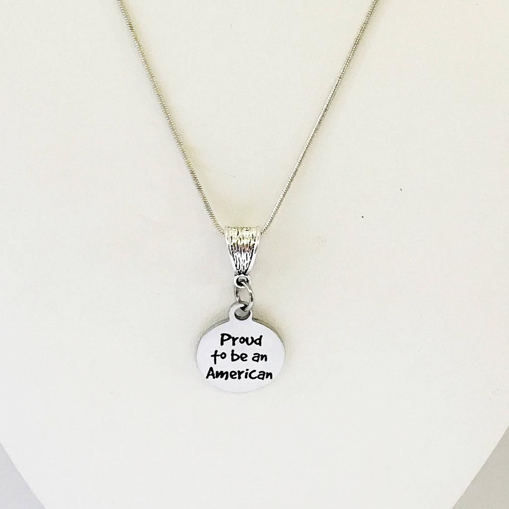 Patriotic Necklace Gifts, Patriotic Gifts, Proud To Be An American Necklace, USA Proud, USA Pride, American Pride Gift, Military Wife Gift