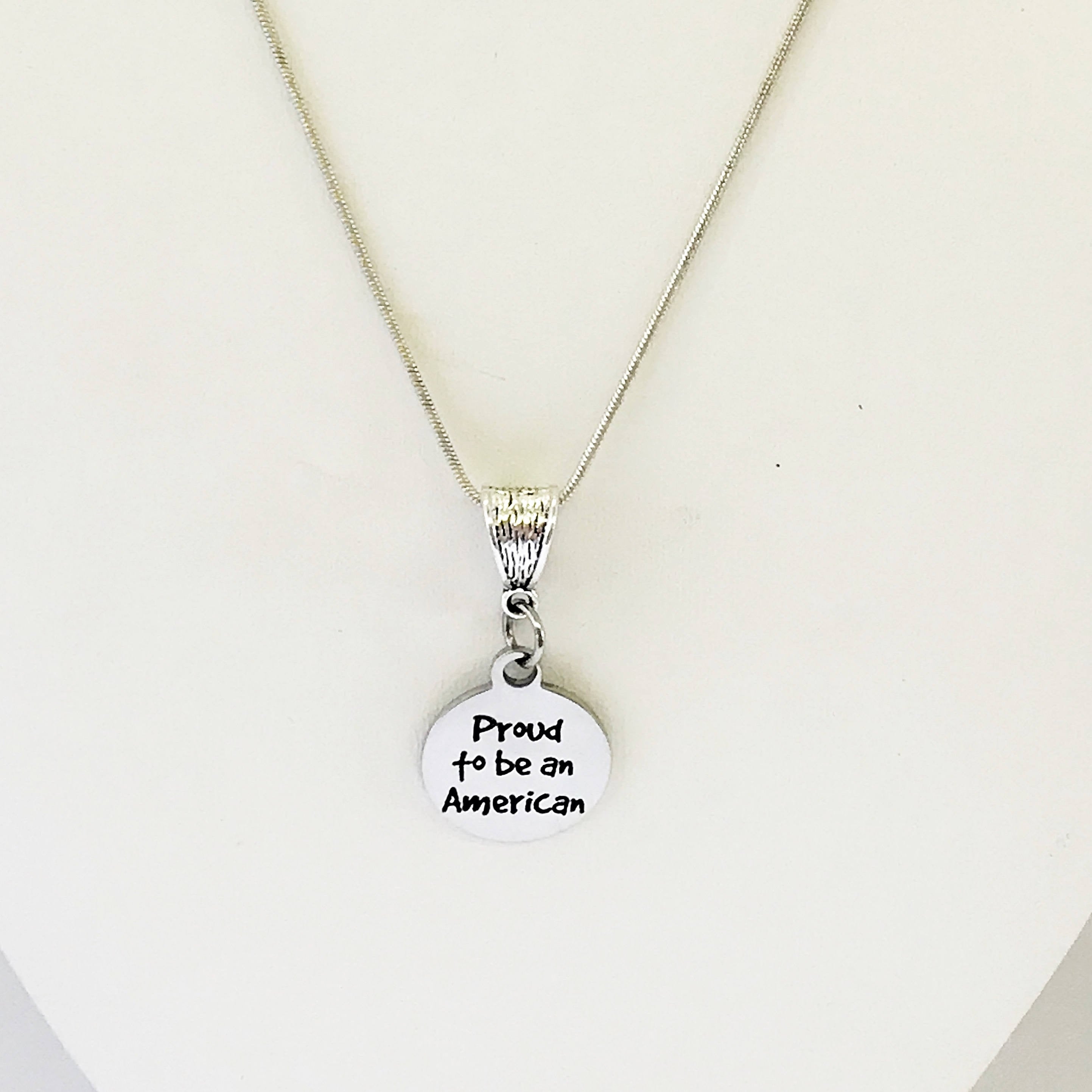 Patriotic Necklace Gifts, Patriotic Gifts, Proud To Be An American Necklace, USA Proud, USA Pride, American Pride Gift, Military Wife Gift