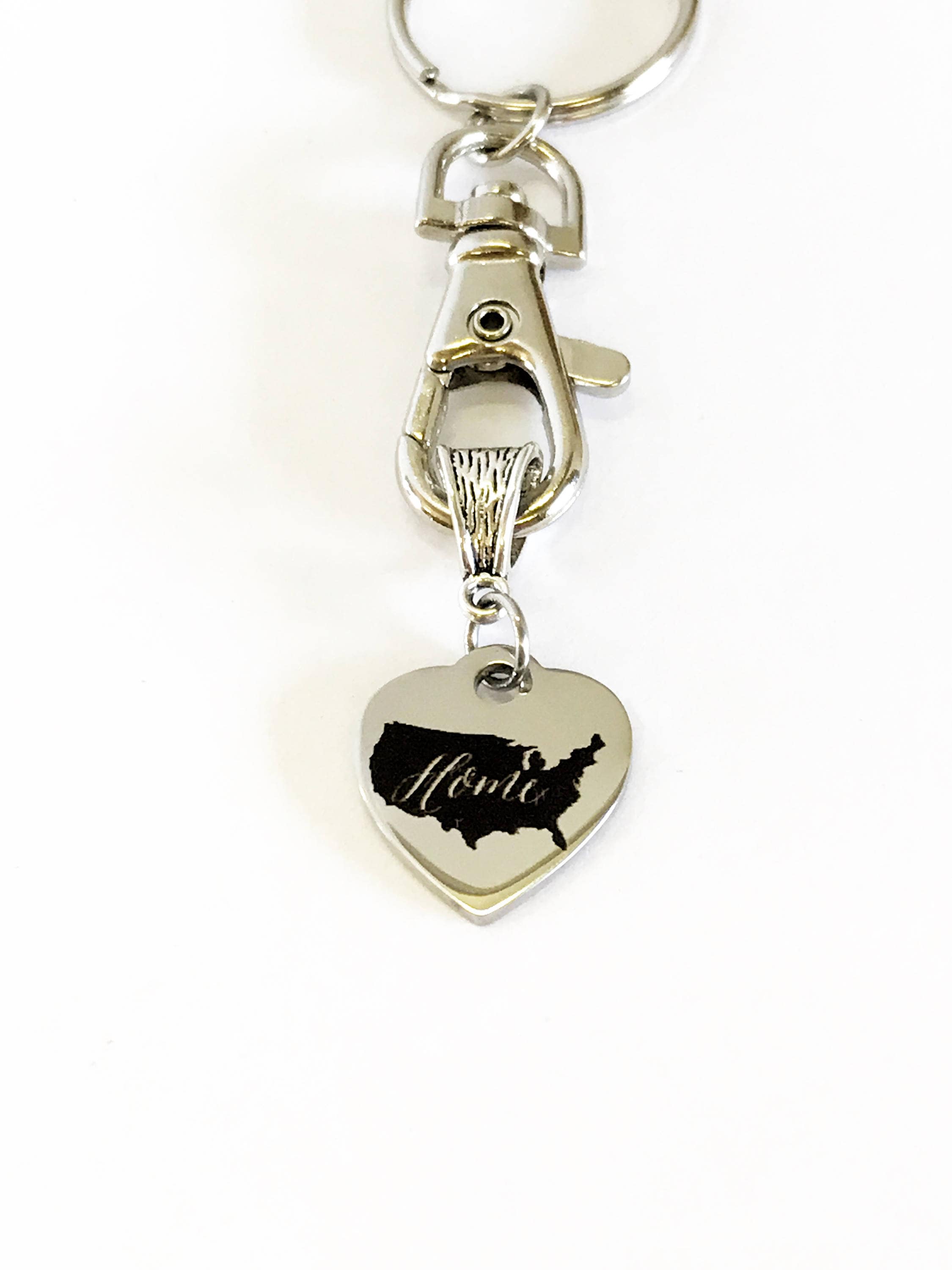 Patriotic Gifts, Patriotic Keychain, My Heart And Home Is In The USA Keychain, USA Pride, USA Proud, American Pride, America Proud, Military