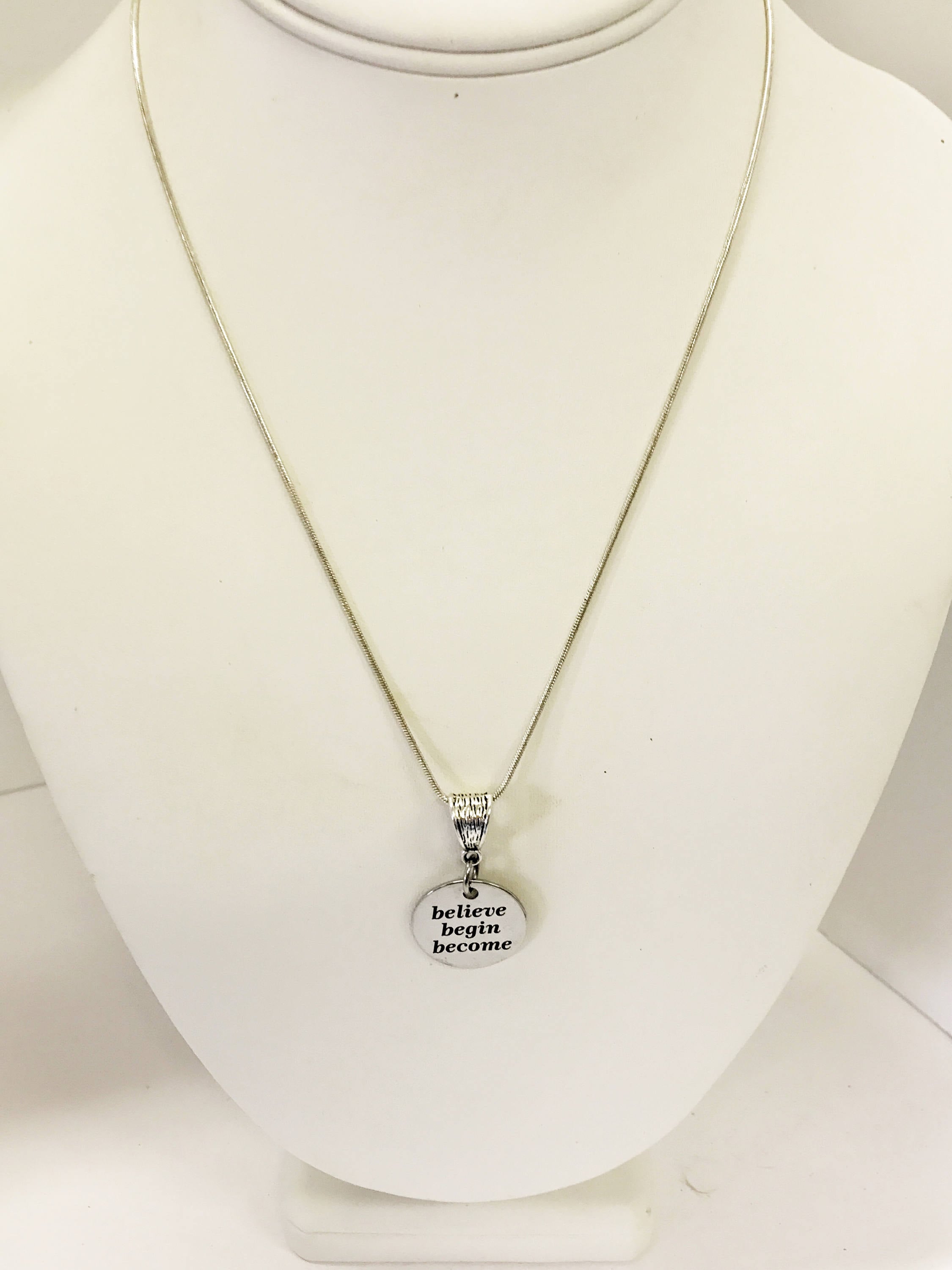 Encouragement Gifts, Motivational Jewelry, Believe Begin Become Necklace, Direct Sales Team Gifts, Exercise Gifts, Encouragement Jewelry