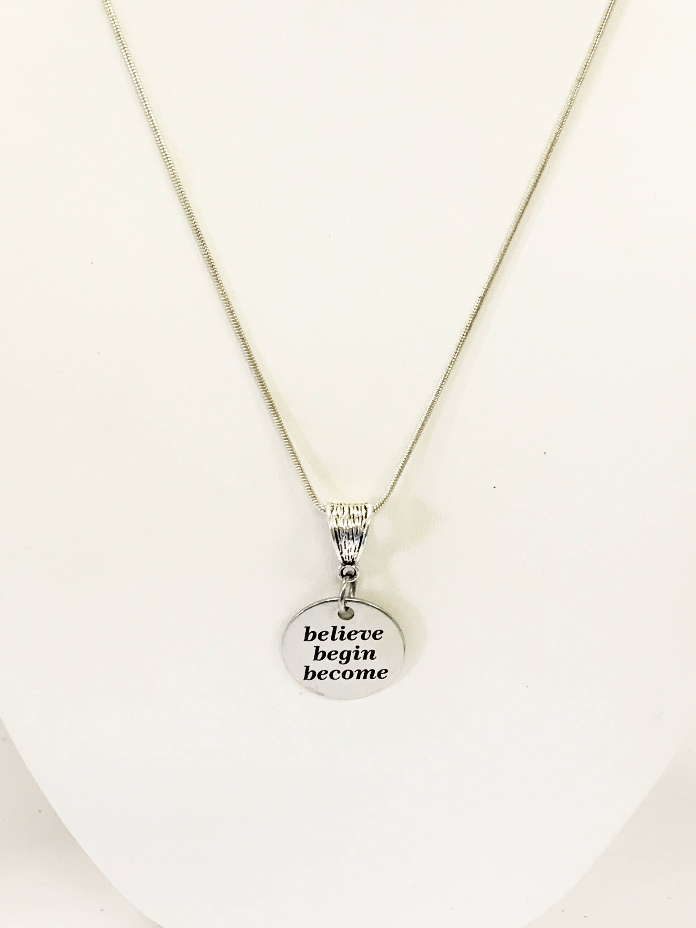 Encouragement Gifts, Motivational Jewelry, Believe Begin Become Necklace, Direct Sales Team Gifts, Exercise Gifts, Encouragement Jewelry