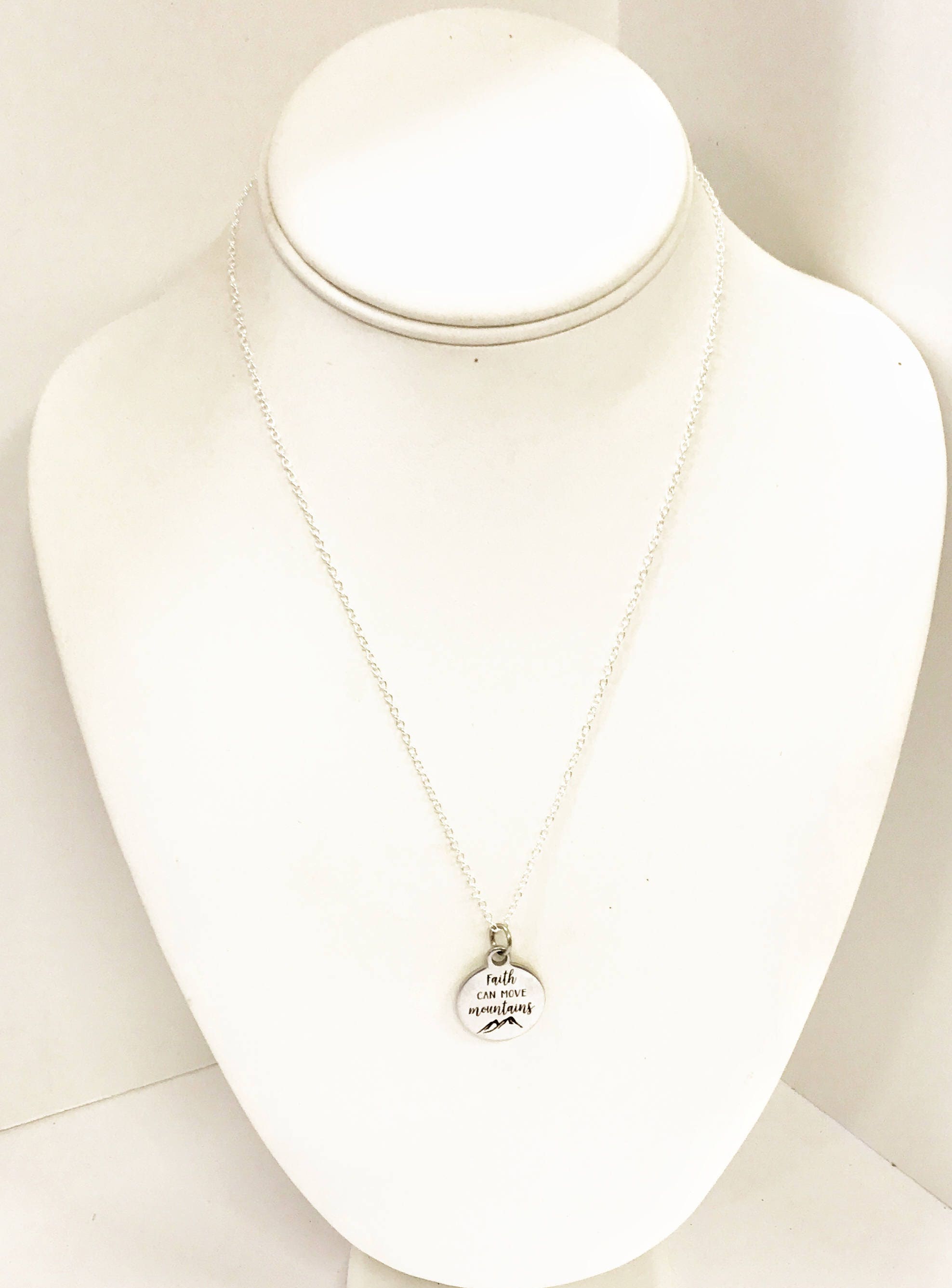 Faith Jewelry Gifts, Faith Can Move Mountains Minimalist Necklace, Encouragement Jewelry, Encouraging Gift, Faith Gift For Her, Motivating