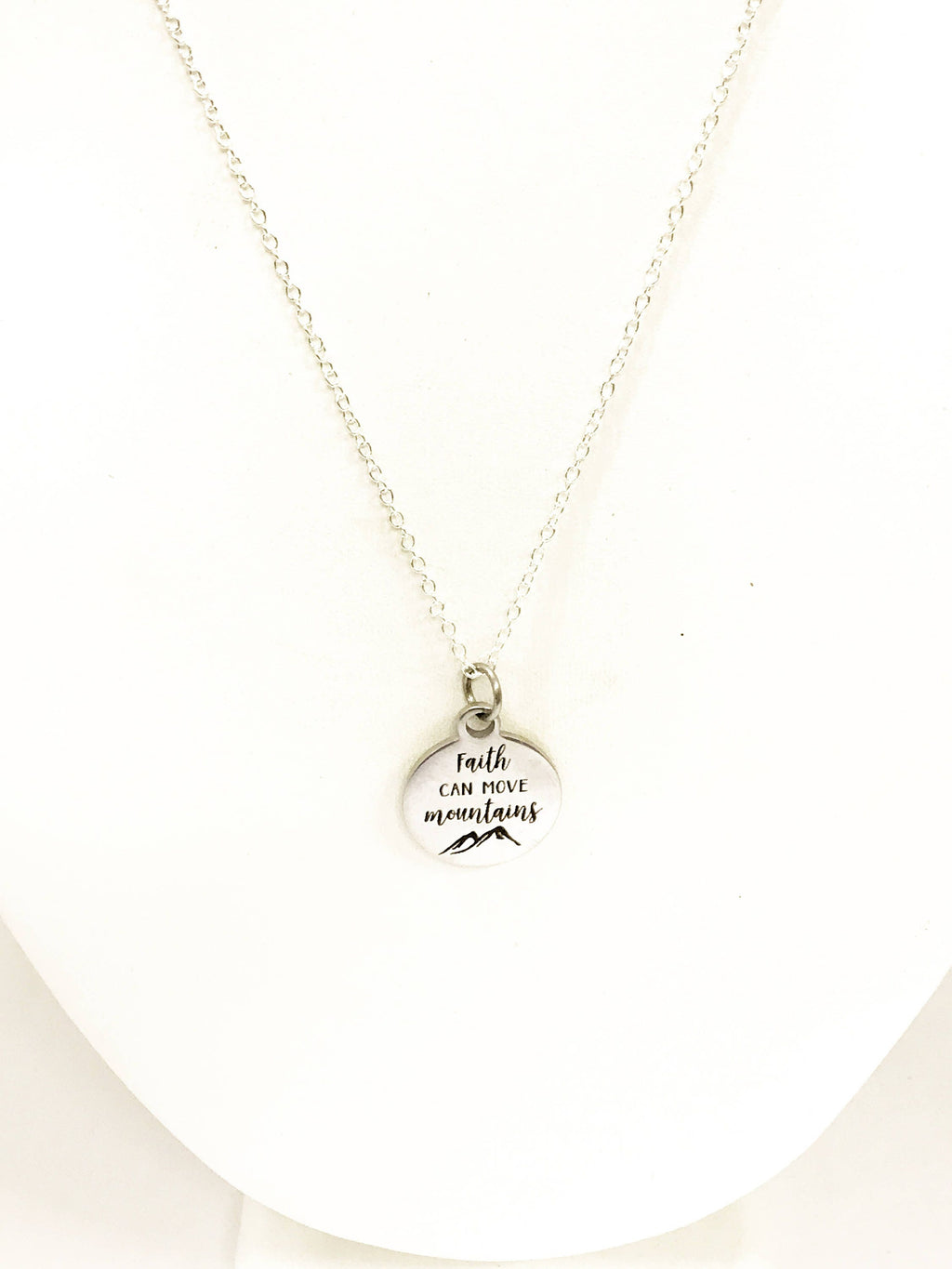 Faith Jewelry Gifts, Faith Can Move Mountains Minimalist Necklace, Encouragement Jewelry, Encouraging Gift, Faith Gift For Her, Motivating