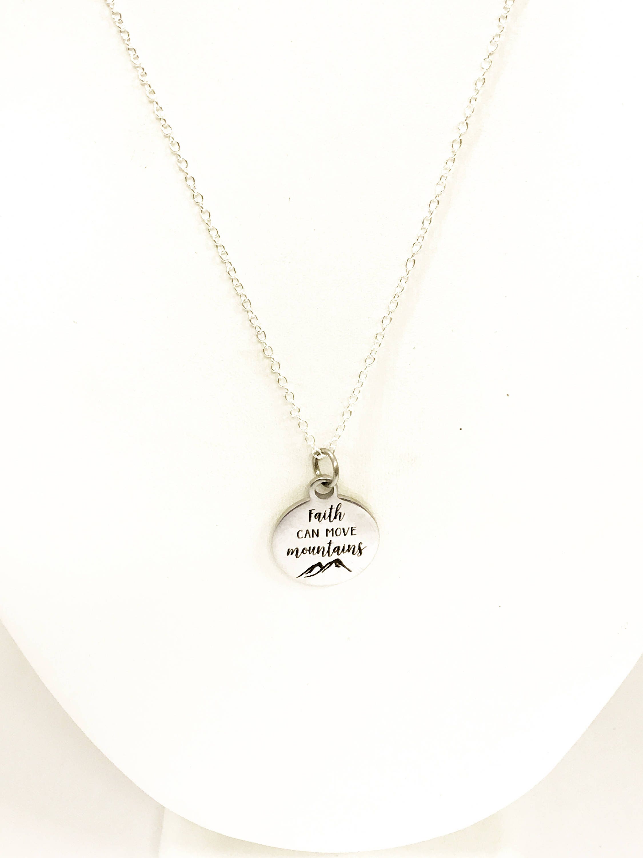 Faith Jewelry Gifts, Faith Can Move Mountains Minimalist Necklace, Encouragement Jewelry, Encouraging Gift, Faith Gift For Her, Motivating