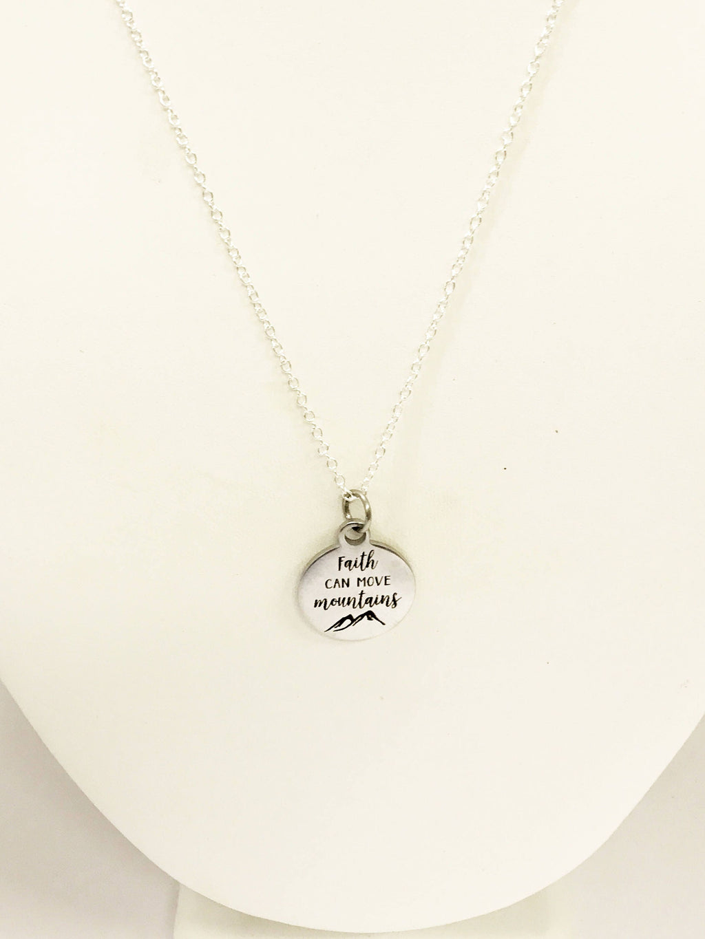 Faith Jewelry Gifts, Faith Can Move Mountains Minimalist Necklace, Encouragement Jewelry, Encouraging Gift, Faith Gift For Her, Motivating
