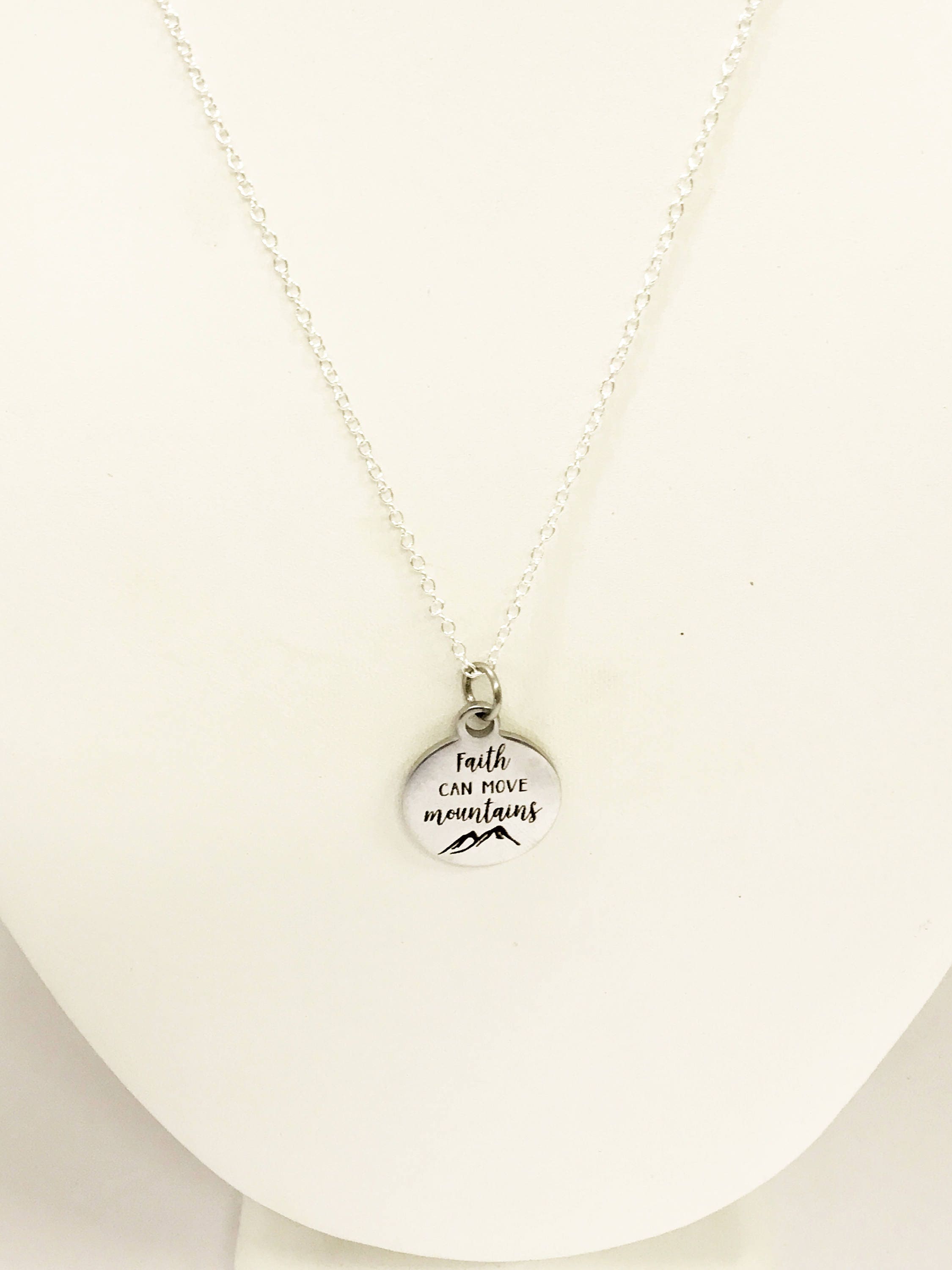 Faith Jewelry Gifts, Faith Can Move Mountains Minimalist Necklace, Encouragement Jewelry, Encouraging Gift, Faith Gift For Her, Motivating