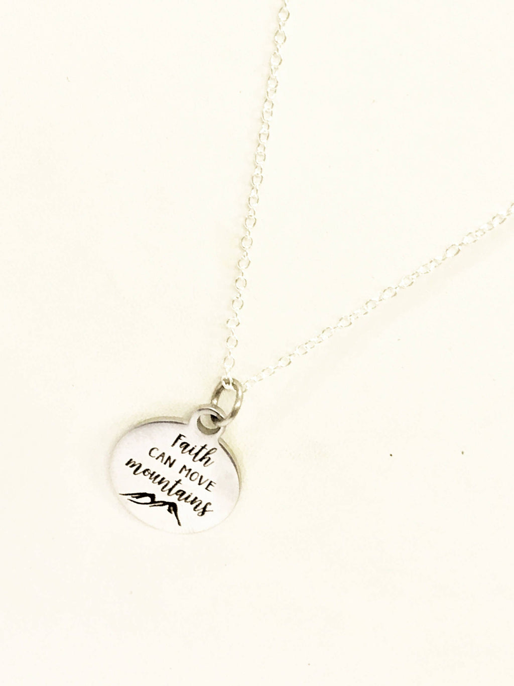 Faith Jewelry Gifts, Faith Can Move Mountains Minimalist Necklace, Encouragement Jewelry, Encouraging Gift, Faith Gift For Her, Motivating