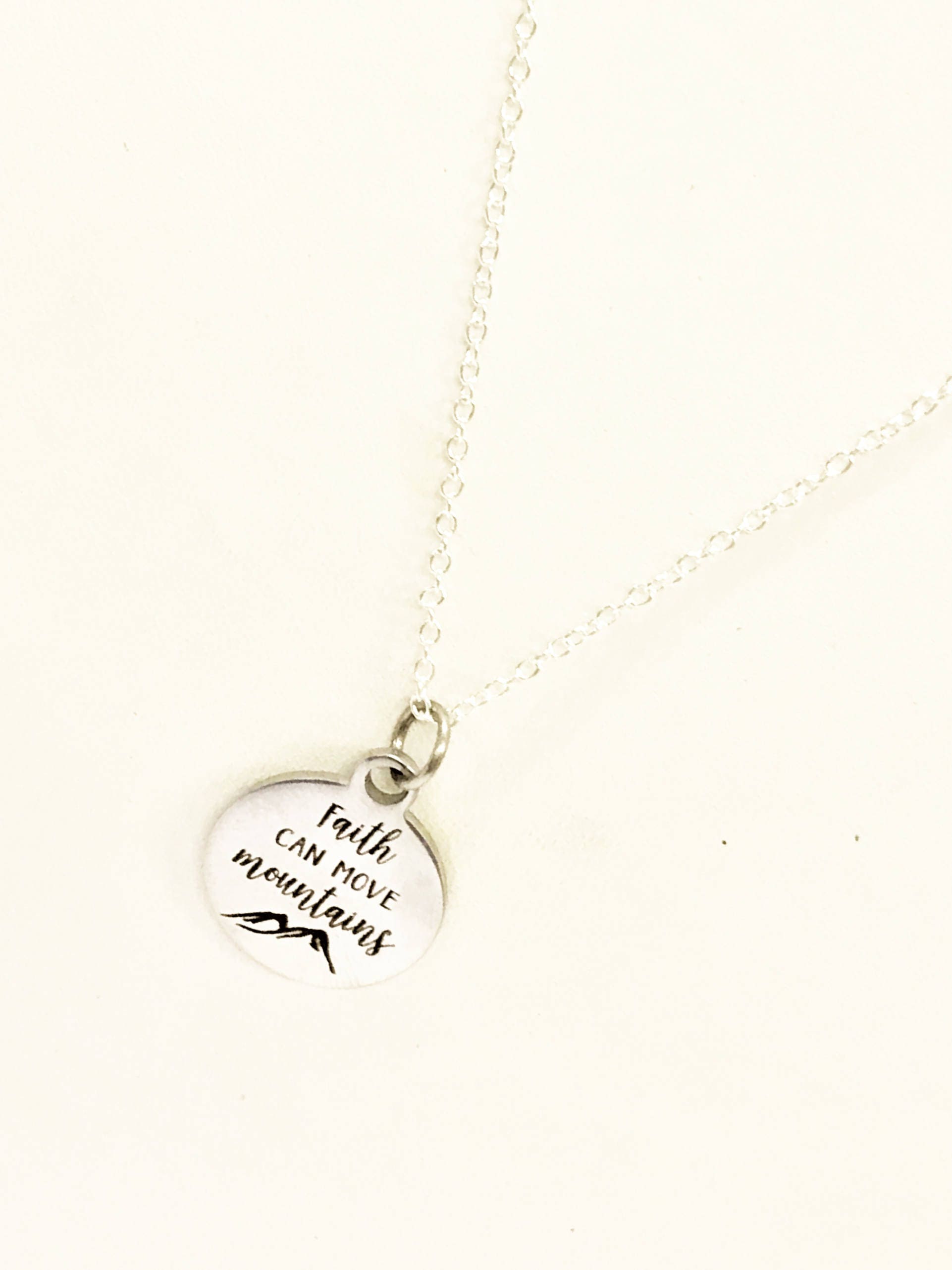 Faith Jewelry Gifts, Faith Can Move Mountains Minimalist Necklace, Encouragement Jewelry, Encouraging Gift, Faith Gift For Her, Motivating