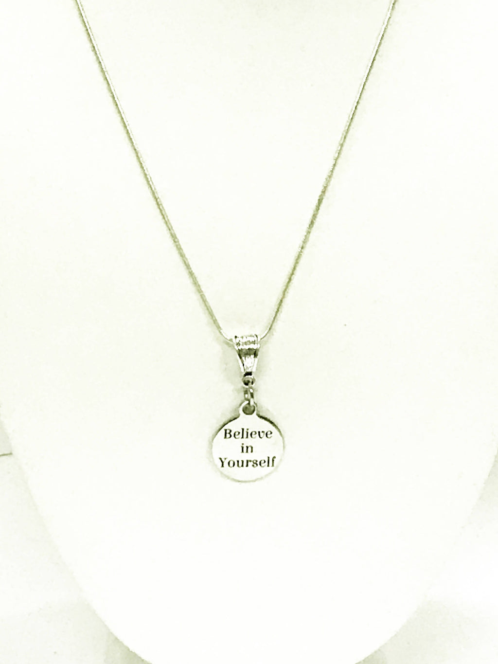 Believe In Yourself Pendant Necklace, Encouragement Necklace, Daughter Jewelry Gift, Motivational Jewelry, Mindfulness Yoga Jewelry For Her