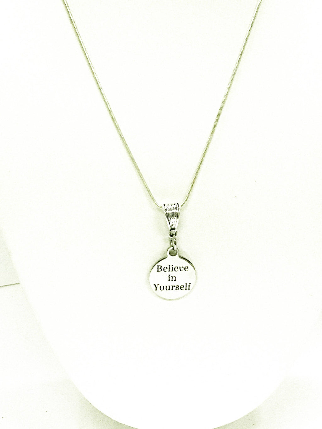 Believe In Yourself Pendant Necklace, Encouragement Necklace, Daughter Jewelry Gift, Motivational Jewelry, Mindfulness Yoga Jewelry For Her