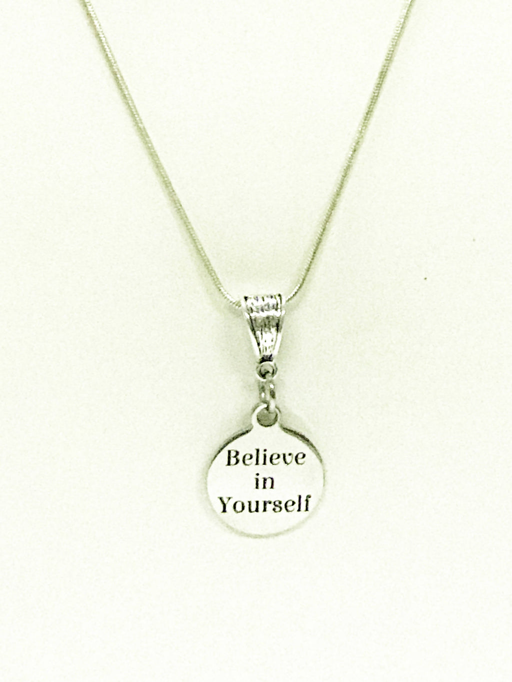 Believe In Yourself Pendant Necklace, Encouragement Necklace, Daughter Jewelry Gift, Motivational Jewelry, Mindfulness Yoga Jewelry For Her