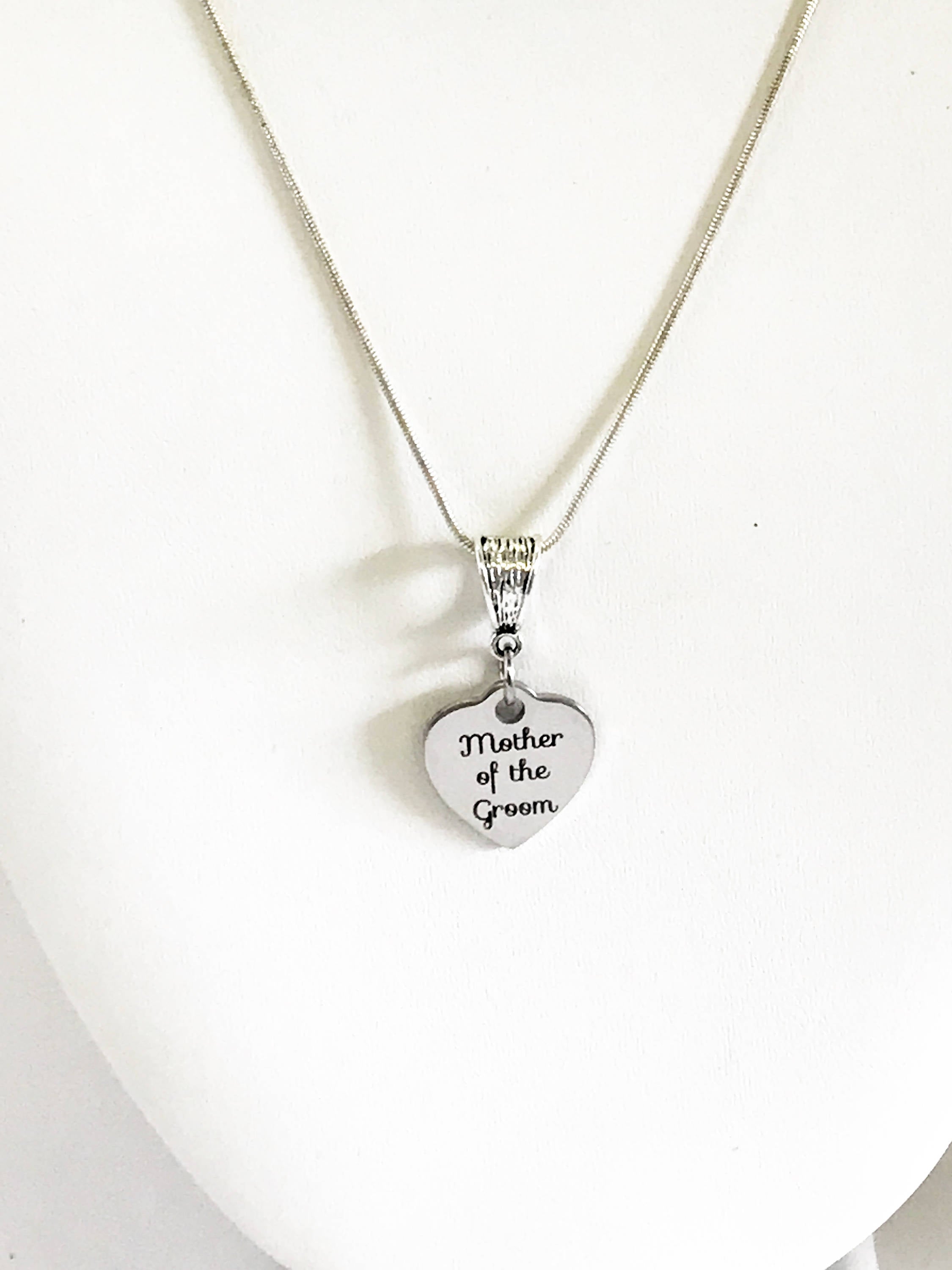 Mother Of The Groom Necklace, Engraved Pendant Necklace, Gift For Mother In Law, Wedding Jewelry, Gift For Fiance's Mother, Mother In Love