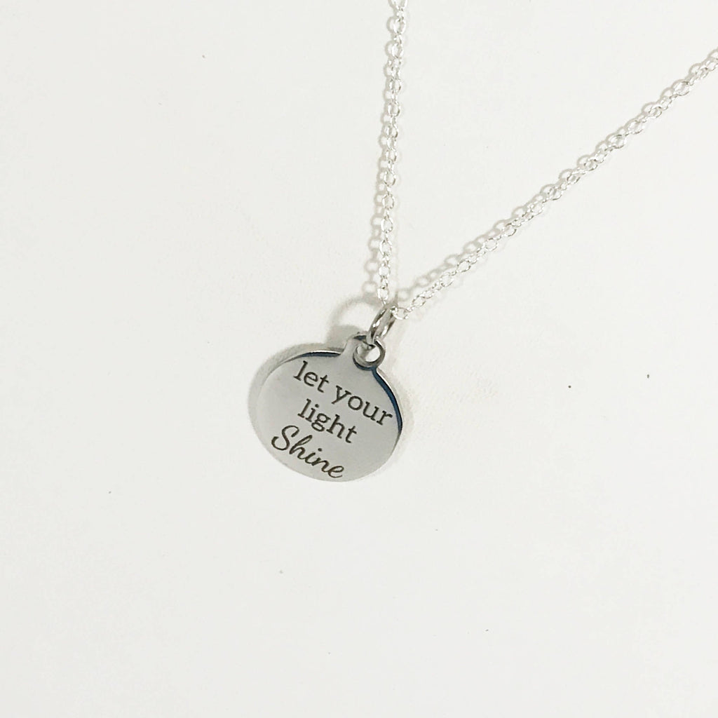Let Your Light Shine Necklace, Encouragement Necklace, Motivational Necklace, Christian Necklace, Direct Sales Team Gifts, Daughter Jewelry