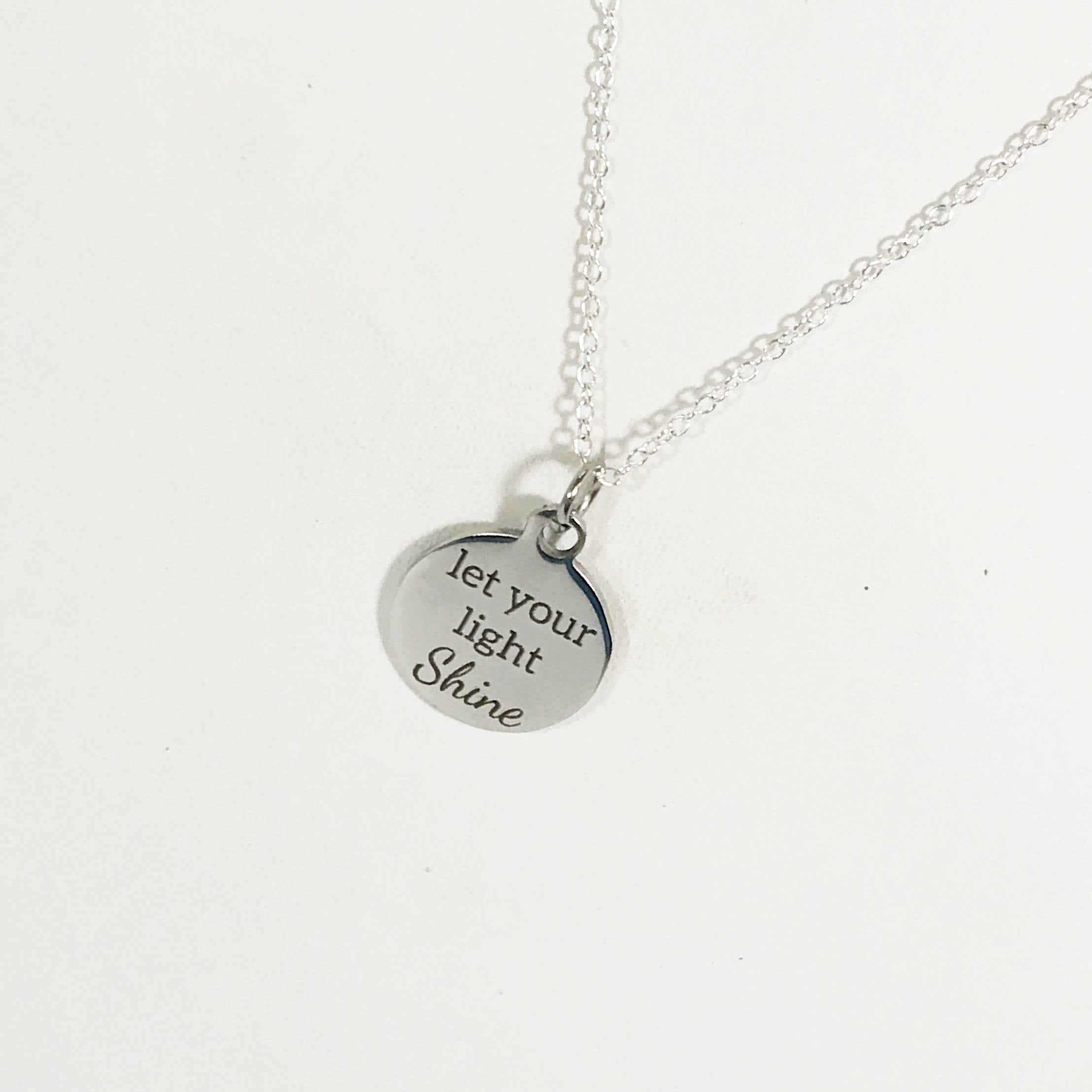 Let Your Light Shine Necklace, Encouragement Necklace, Motivational Necklace, Christian Necklace, Direct Sales Team Gifts, Daughter Jewelry