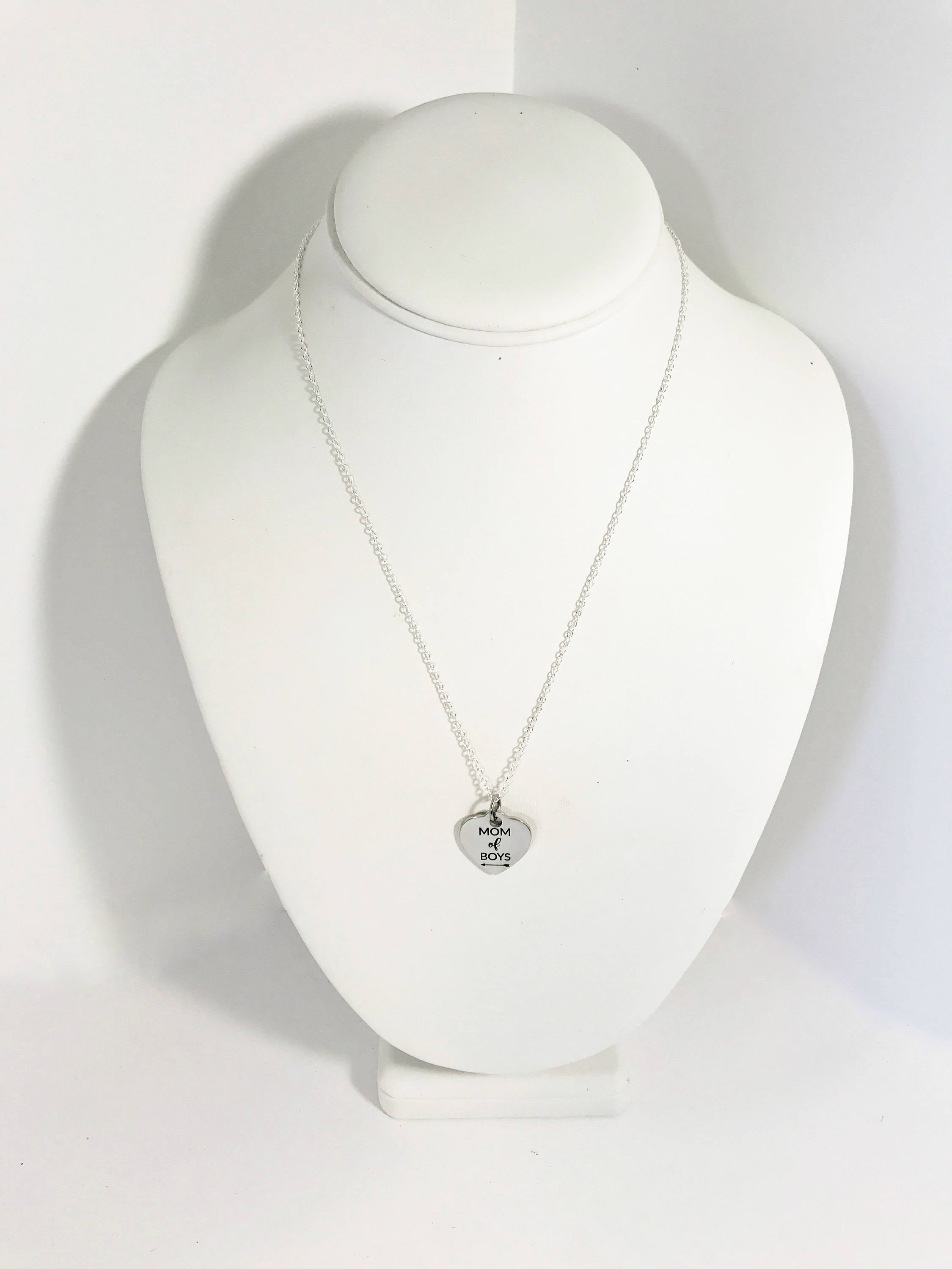 Mom of Boys Necklace, Silver Necklace for Mom, Boys Mom Gift, Gift For Mom, Mom of Boys Jewelry Gift, Mom Valentine Gift, Mom Gift Necklace