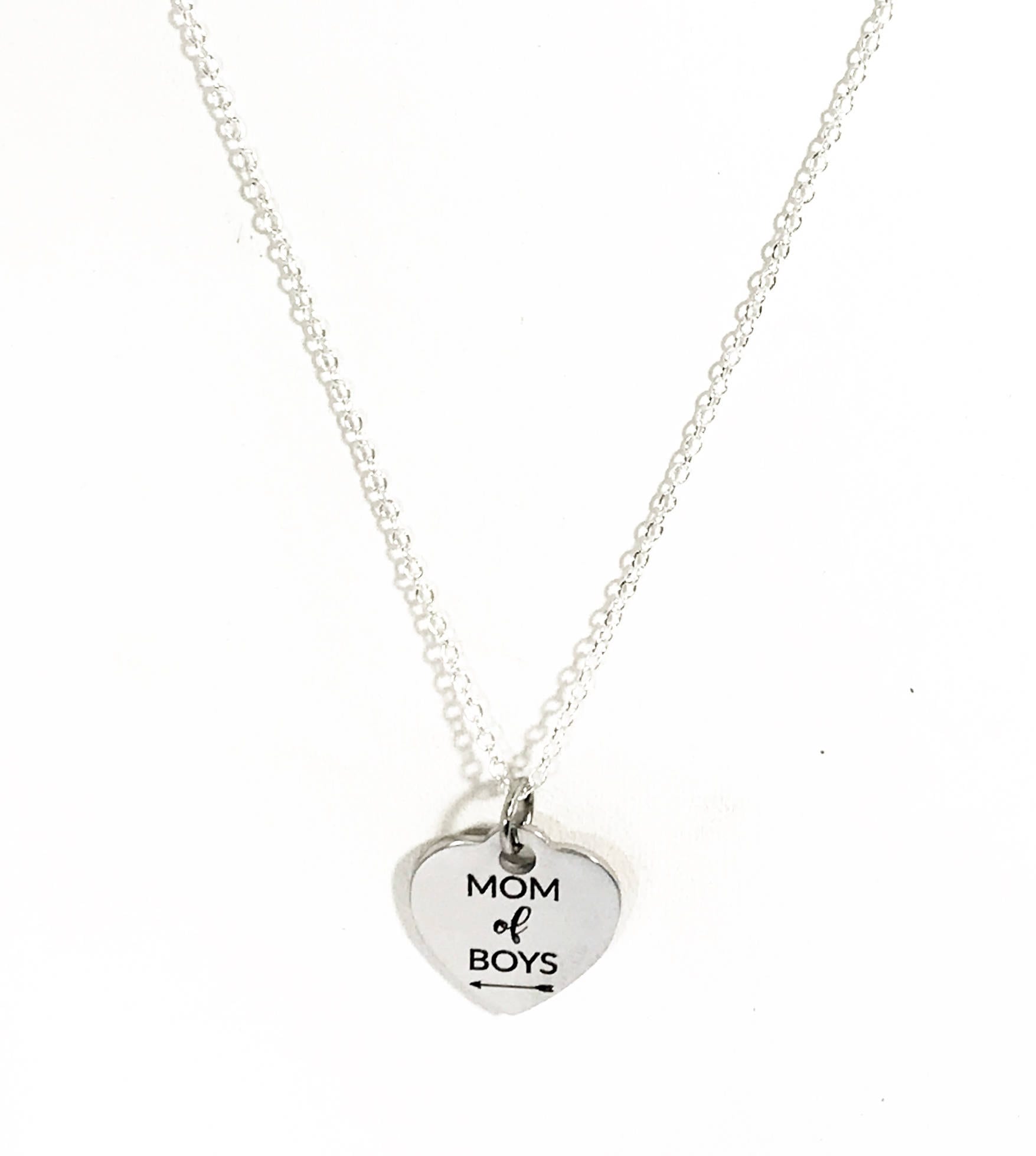 Mom of Boys Necklace, Silver Necklace for Mom, Boys Mom Gift, Gift For Mom, Mom of Boys Jewelry Gift, Mom Valentine Gift, Mom Gift Necklace