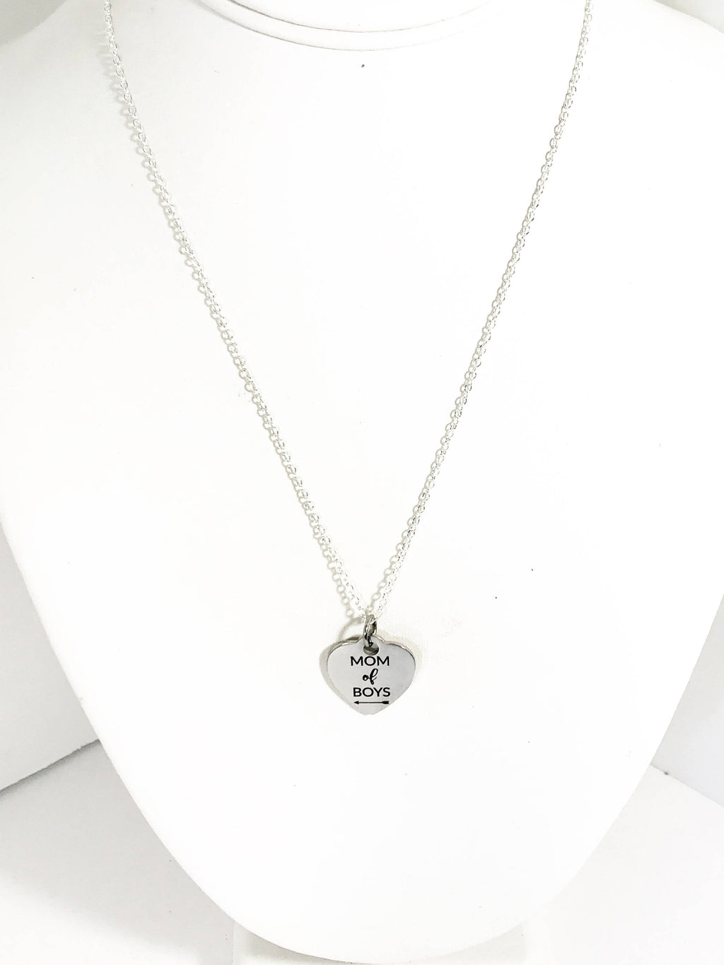 Mom of Boys Necklace, Silver Necklace for Mom, Boys Mom Gift, Gift For Mom, Mom of Boys Jewelry Gift, Mom Valentine Gift, Mom Gift Necklace