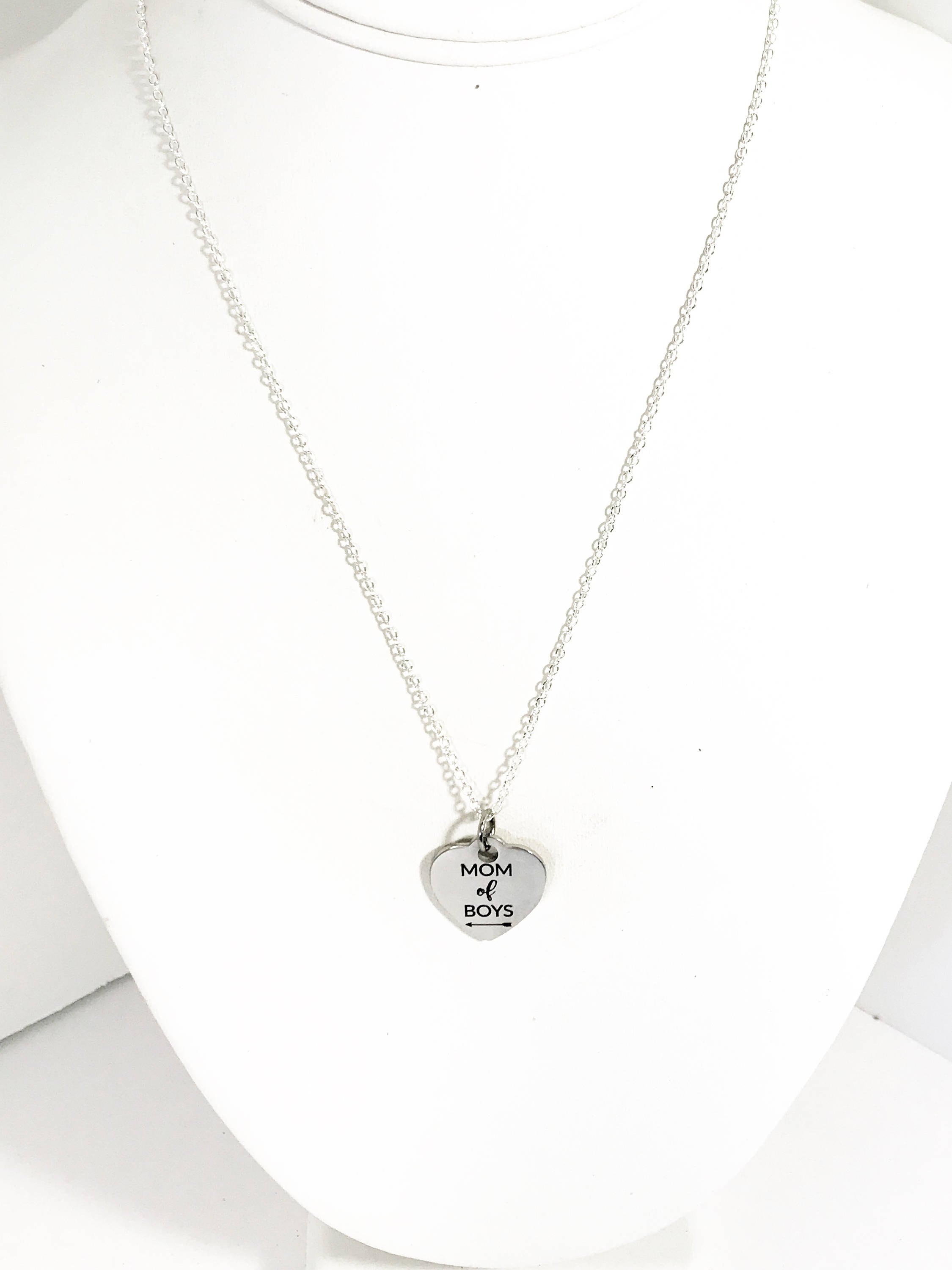Mom of Boys Necklace, Silver Necklace for Mom, Boys Mom Gift, Gift For Mom, Mom of Boys Jewelry Gift, Mom Valentine Gift, Mom Gift Necklace