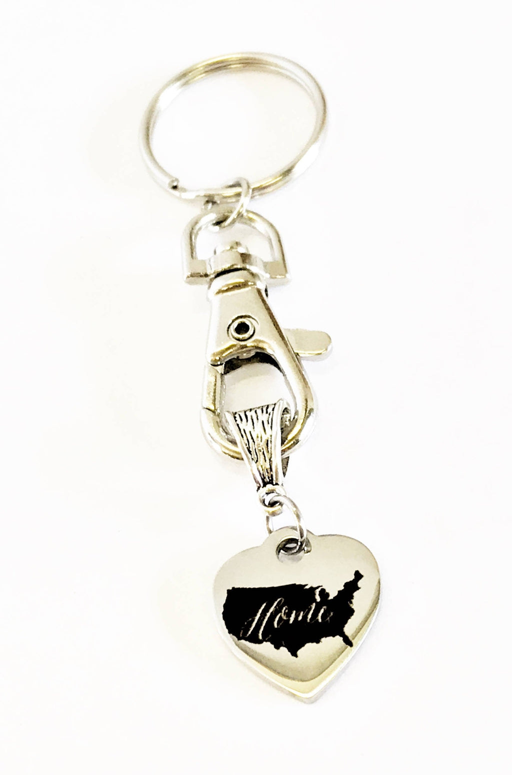 Patriotic Gifts, Patriotic Keychain, My Heart And Home Is In The USA Keychain, USA Pride, USA Proud, American Pride, America Proud, Military