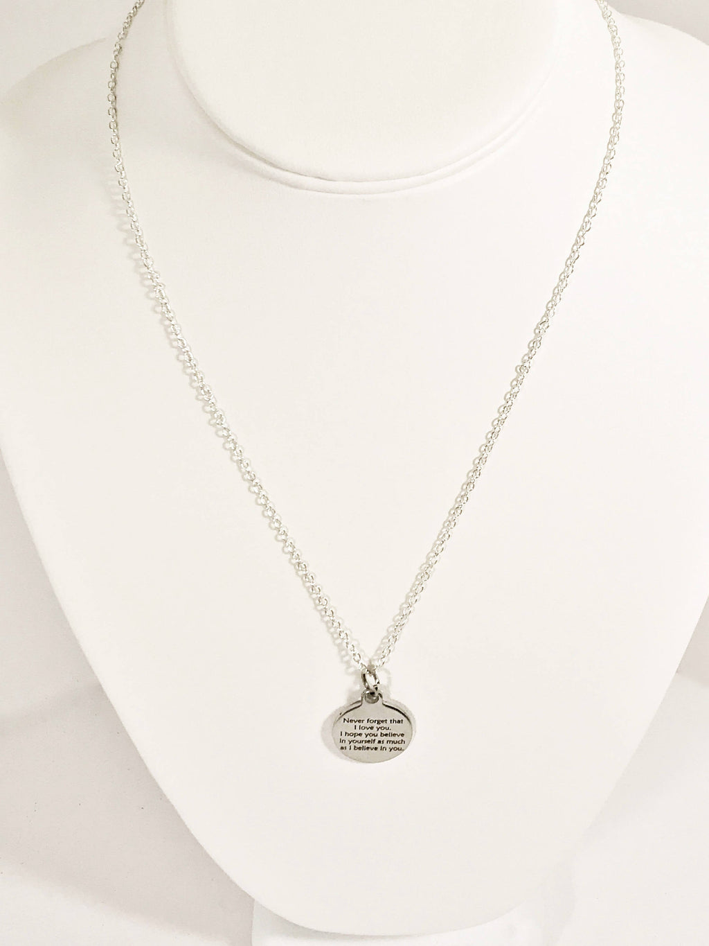 Believe In Yourself Necklace, Never Forget That I Love You Necklace, I Believe In You Necklace, Encouraging Daughter Jewelry, Wife Jewelry