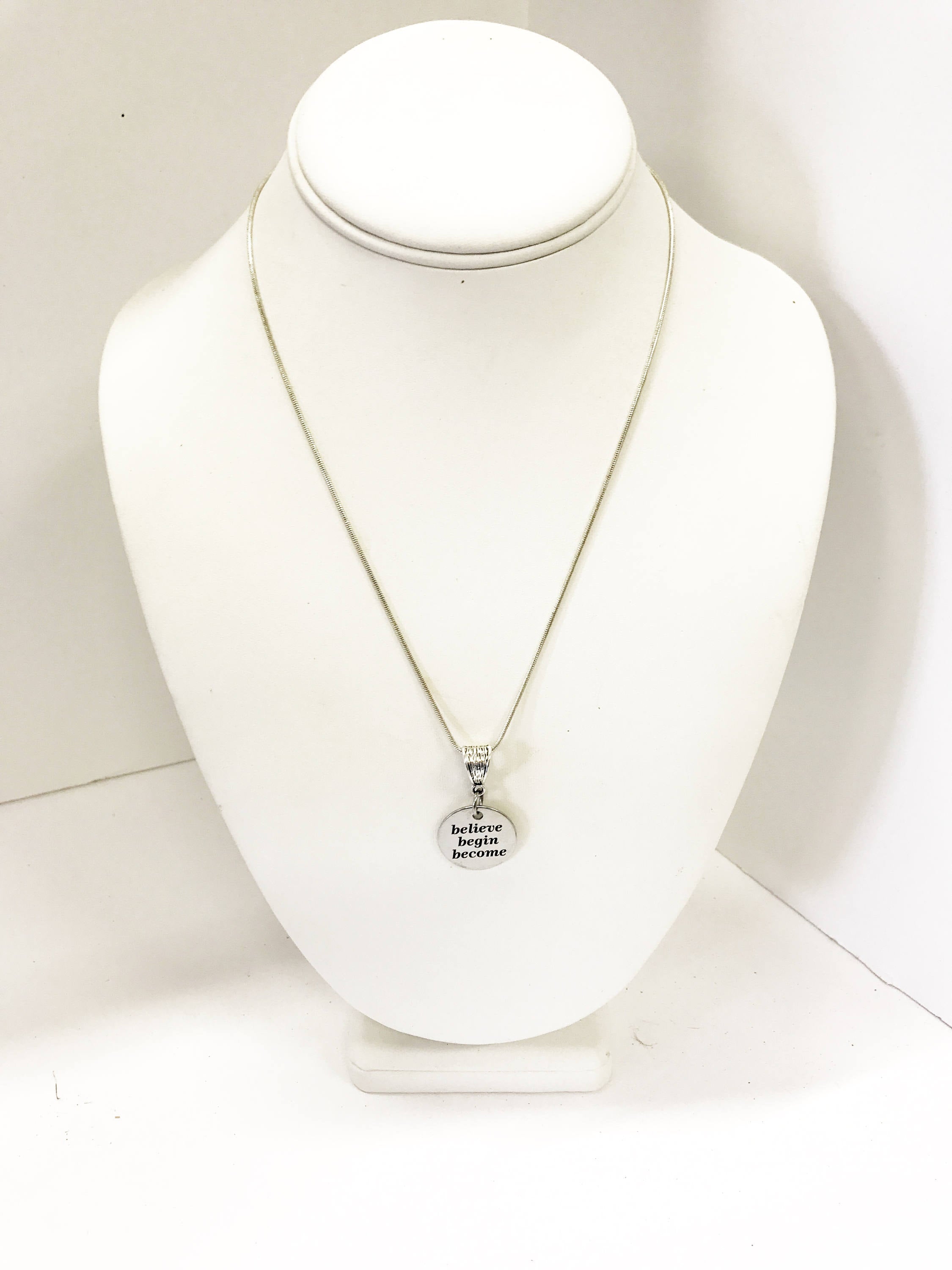 Encouragement Gifts, Motivational Jewelry, Believe Begin Become Necklace, Direct Sales Team Gifts, Exercise Gifts, Encouragement Jewelry