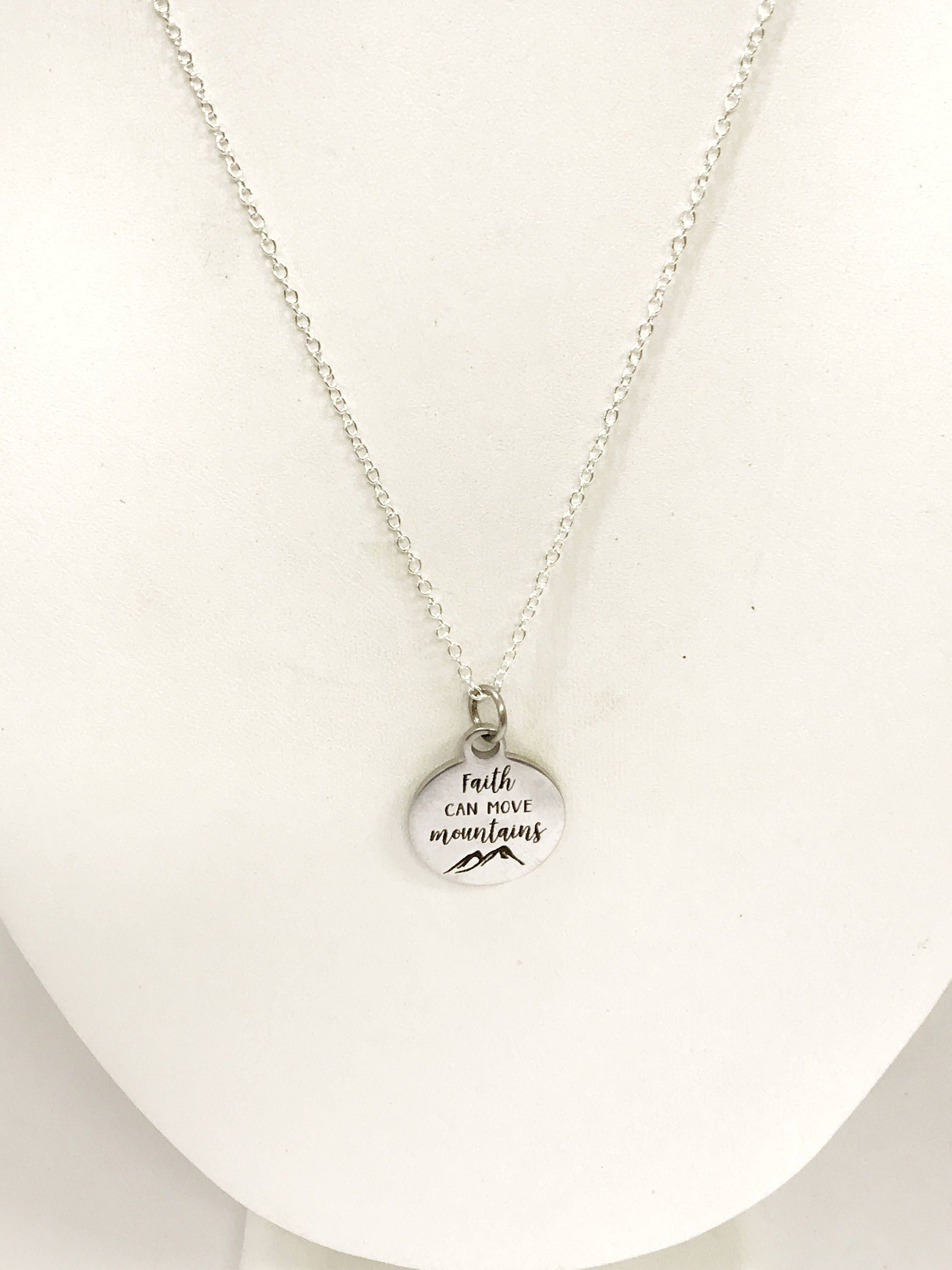 Faith Jewelry Gifts, Faith Can Move Mountains Minimalist Necklace, Encouragement Jewelry, Encouraging Gift, Faith Gift For Her, Motivating