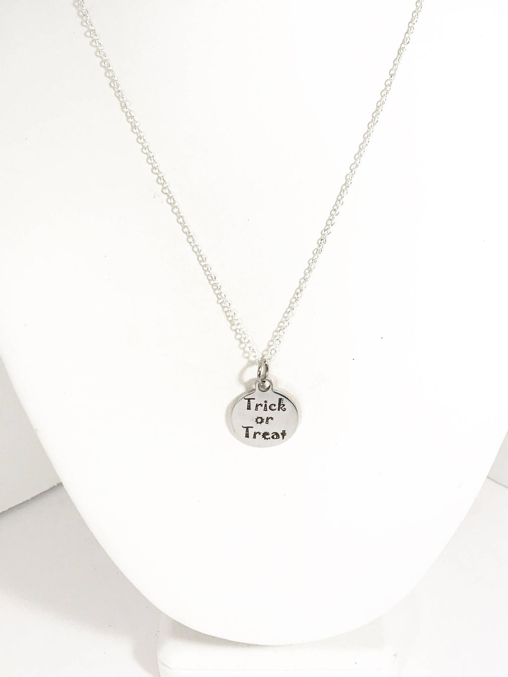 Halloween Necklace, Trick or Treat Necklace, Halloween Outfit Jewelry, Trick or Treat Jewelry Gift, No Tricks Just Treats Jewelry