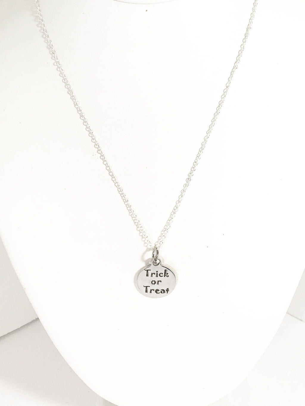 Halloween Necklace, Trick or Treat Necklace, Halloween Outfit Jewelry, Trick or Treat Jewelry Gift, No Tricks Just Treats Jewelry