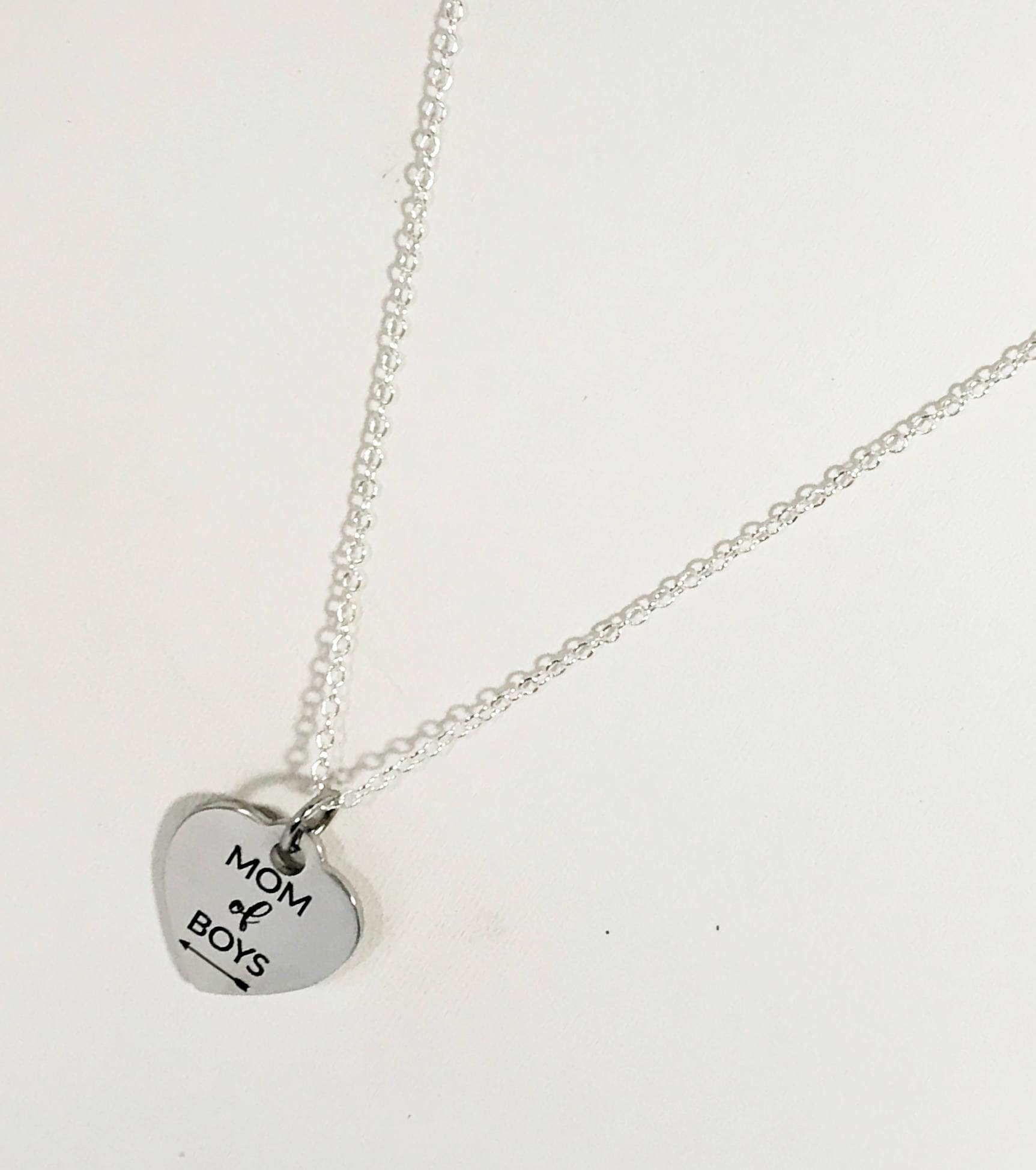 Mom of Boys Necklace, Silver Necklace for Mom, Boys Mom Gift, Gift For Mom, Mom of Boys Jewelry Gift, Mom Valentine Gift, Mom Gift Necklace