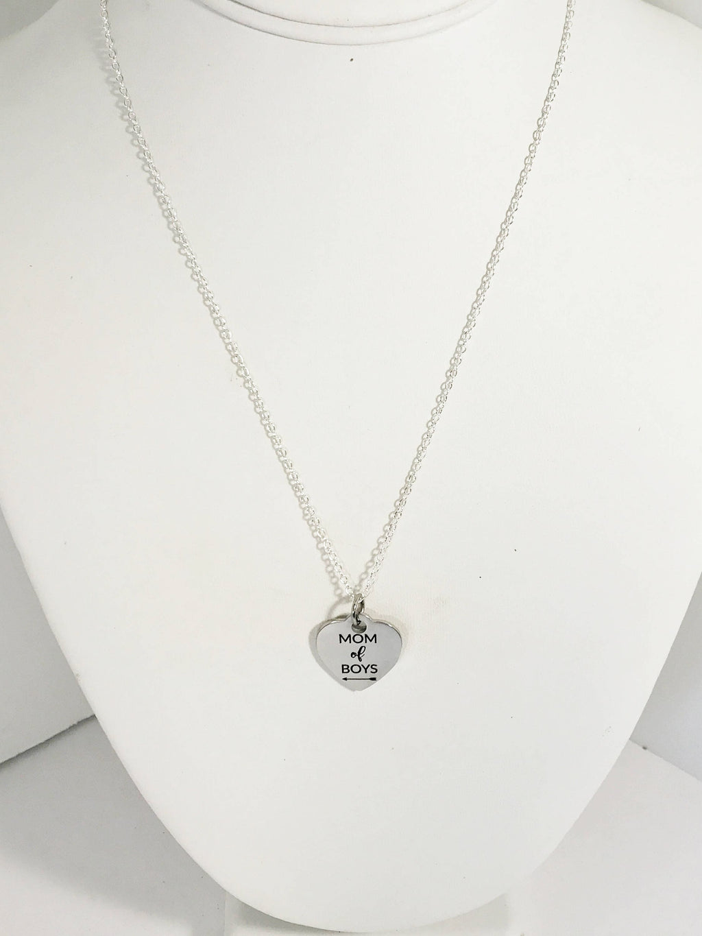 Mom of Boys Necklace, Silver Necklace for Mom, Boys Mom Gift, Gift For Mom, Mom of Boys Jewelry Gift, Mom Valentine Gift, Mom Gift Necklace