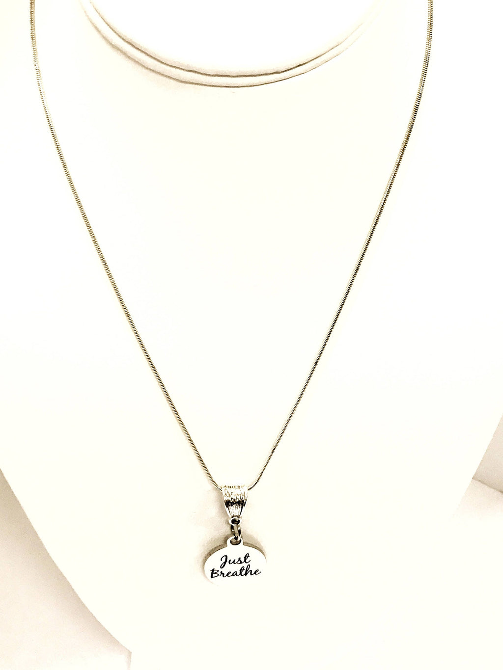 Meditation Necklace, Just Breathe Necklace, Encouragement Gift, Sympathy Gift, Encourgaing Jewelry, Motivating Jewelry, Meditation Gifts